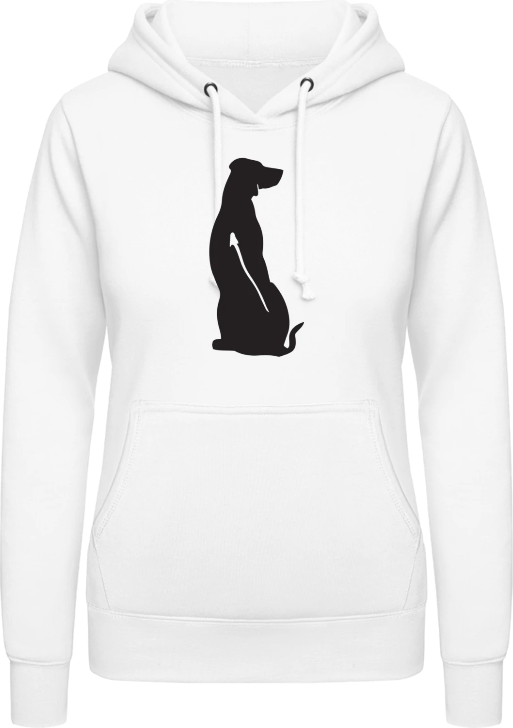 Rhodesian Ridgebacks Silhouette - Arctic white AWDis ladies hoodie - Front