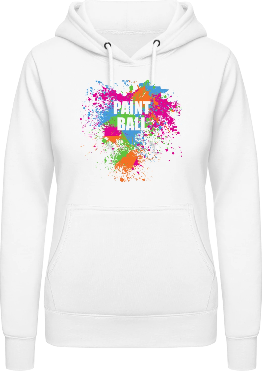 Paintball Splash - Arctic white AWDis ladies hoodie - Front