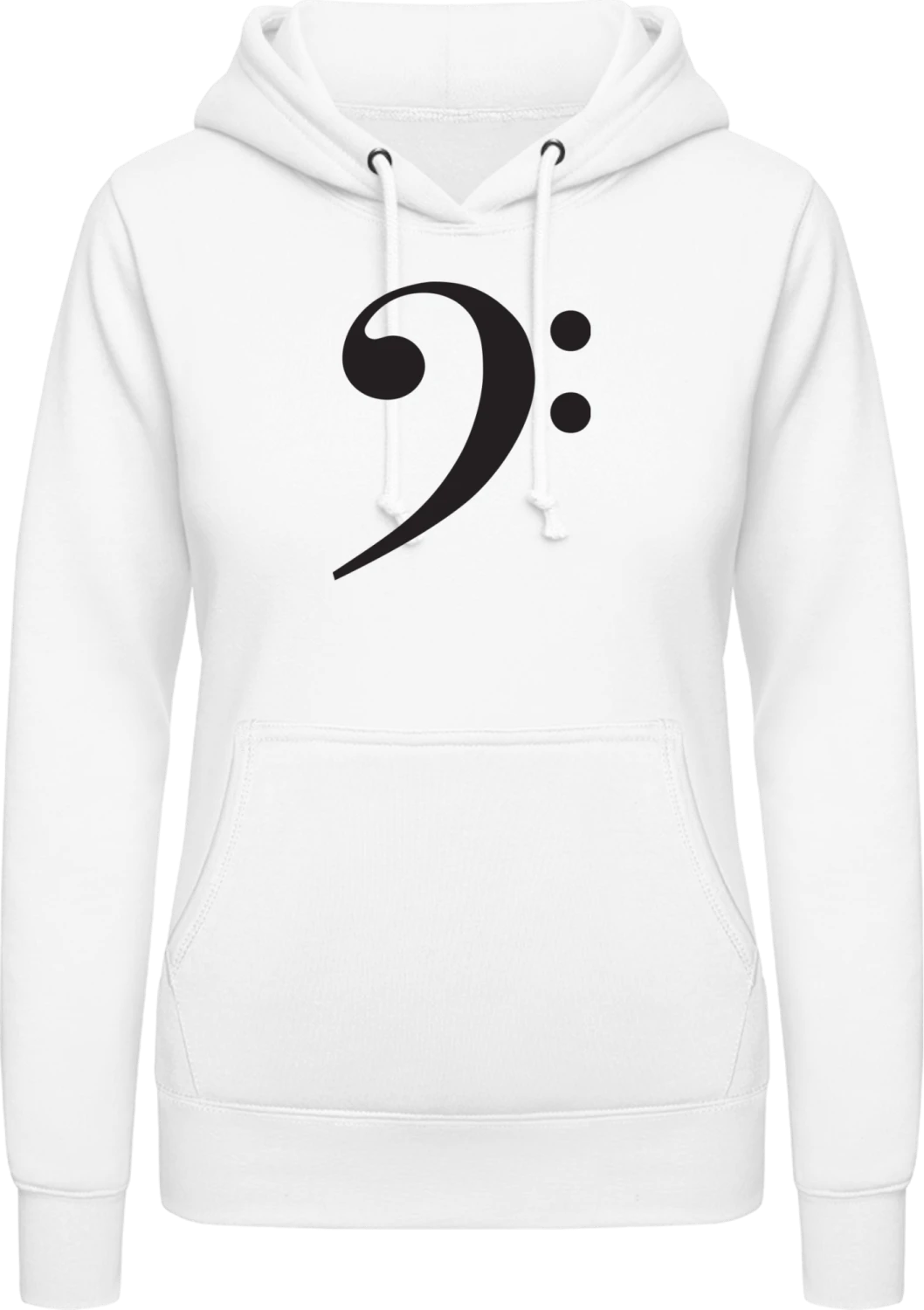 Bass Clef - Arctic white AWDis ladies hoodie - Front