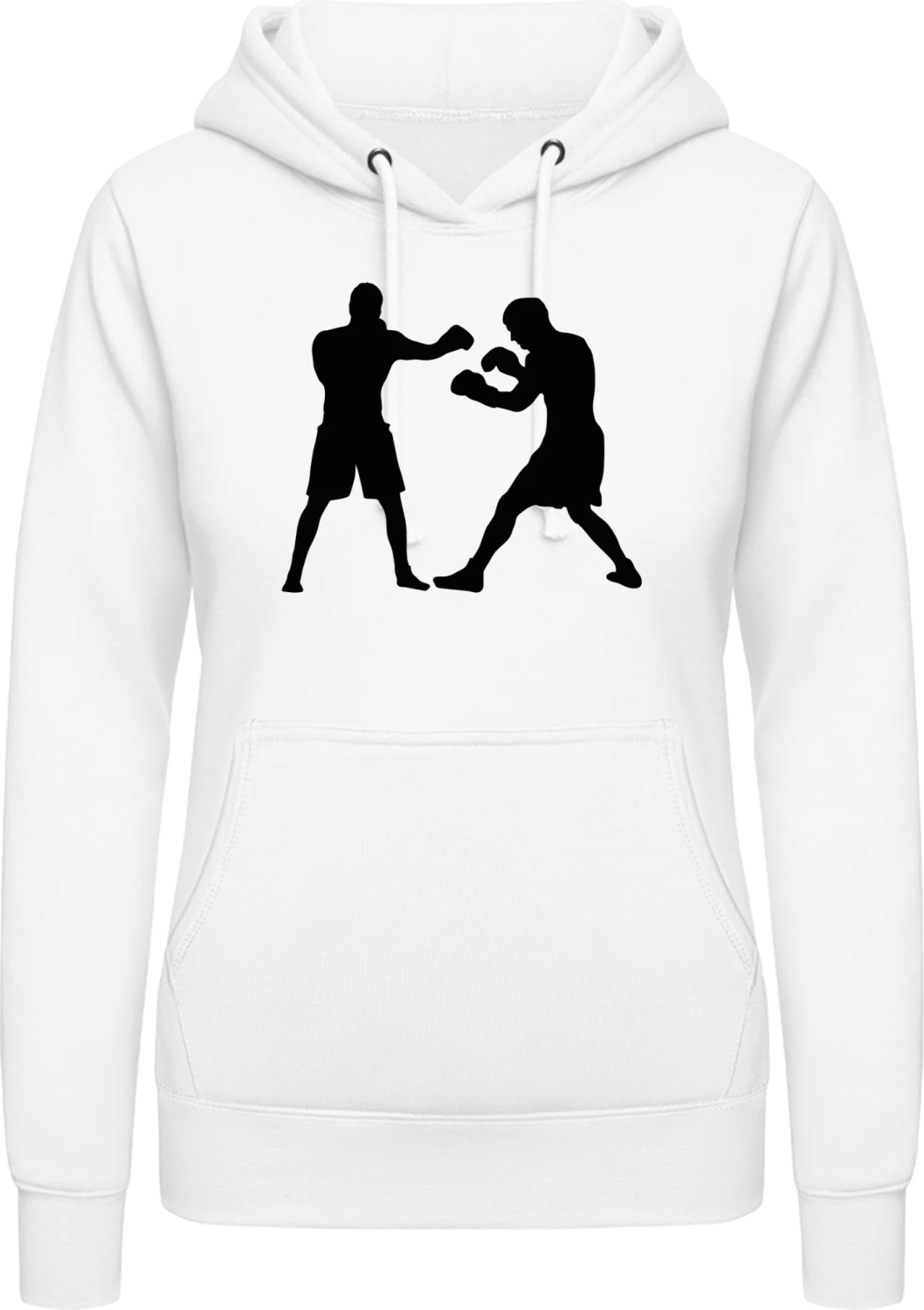 Boxing Scene - Arctic white AWDis ladies hoodie - Front