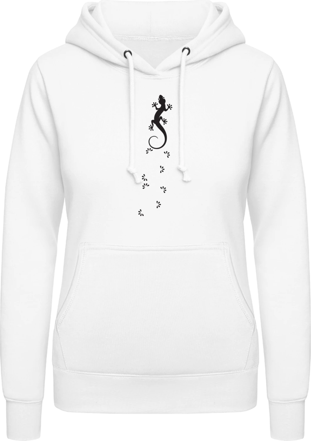 Gecko Tracks - Arctic white AWDis ladies hoodie - Front