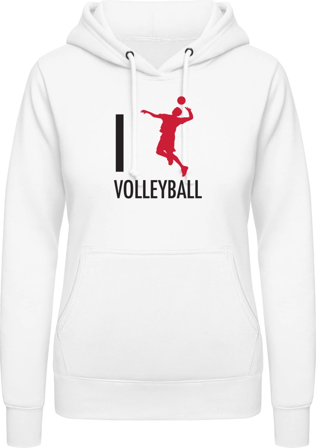 I Love Volleyball - Arctic white AWDis ladies hoodie - Front