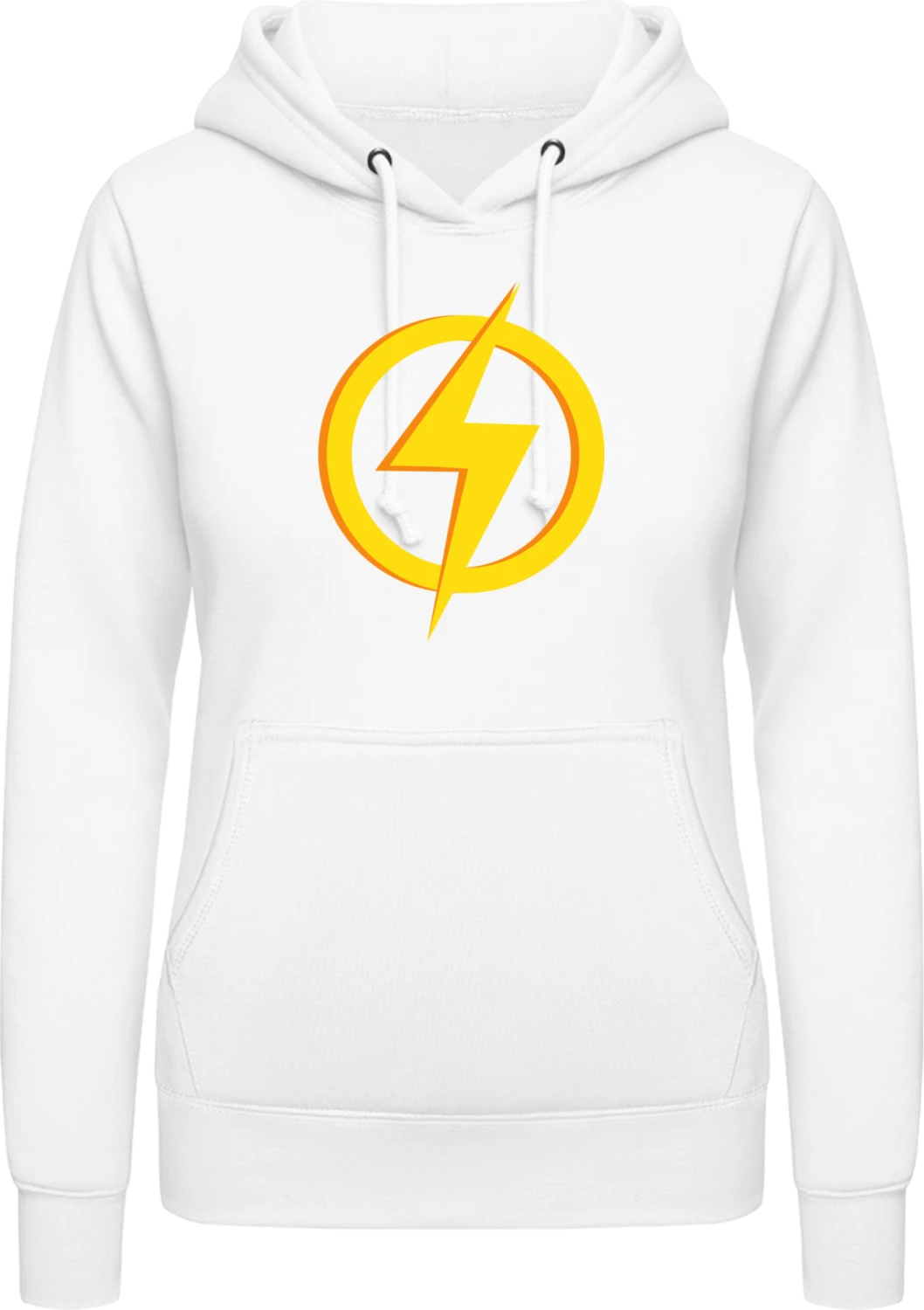 Superhero Flash Logo - Arctic white AWDis ladies hoodie - Front