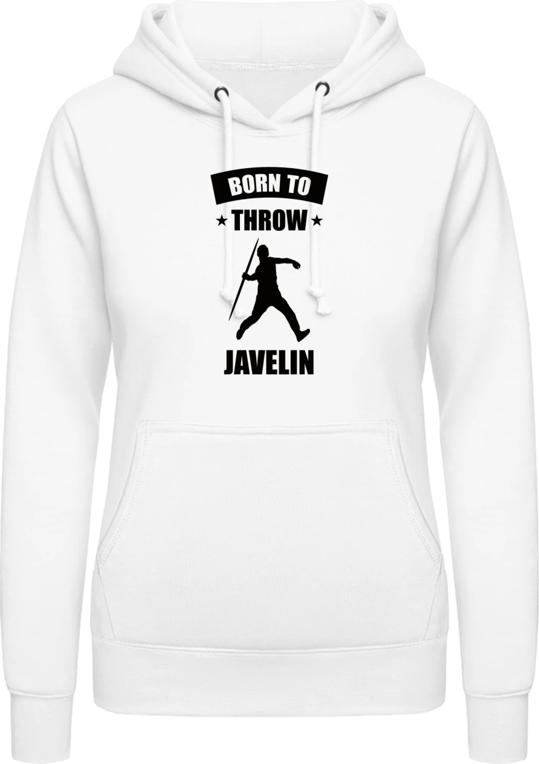 Born To Throw Javelin - Arctic white AWDis ladies hoodie - Front