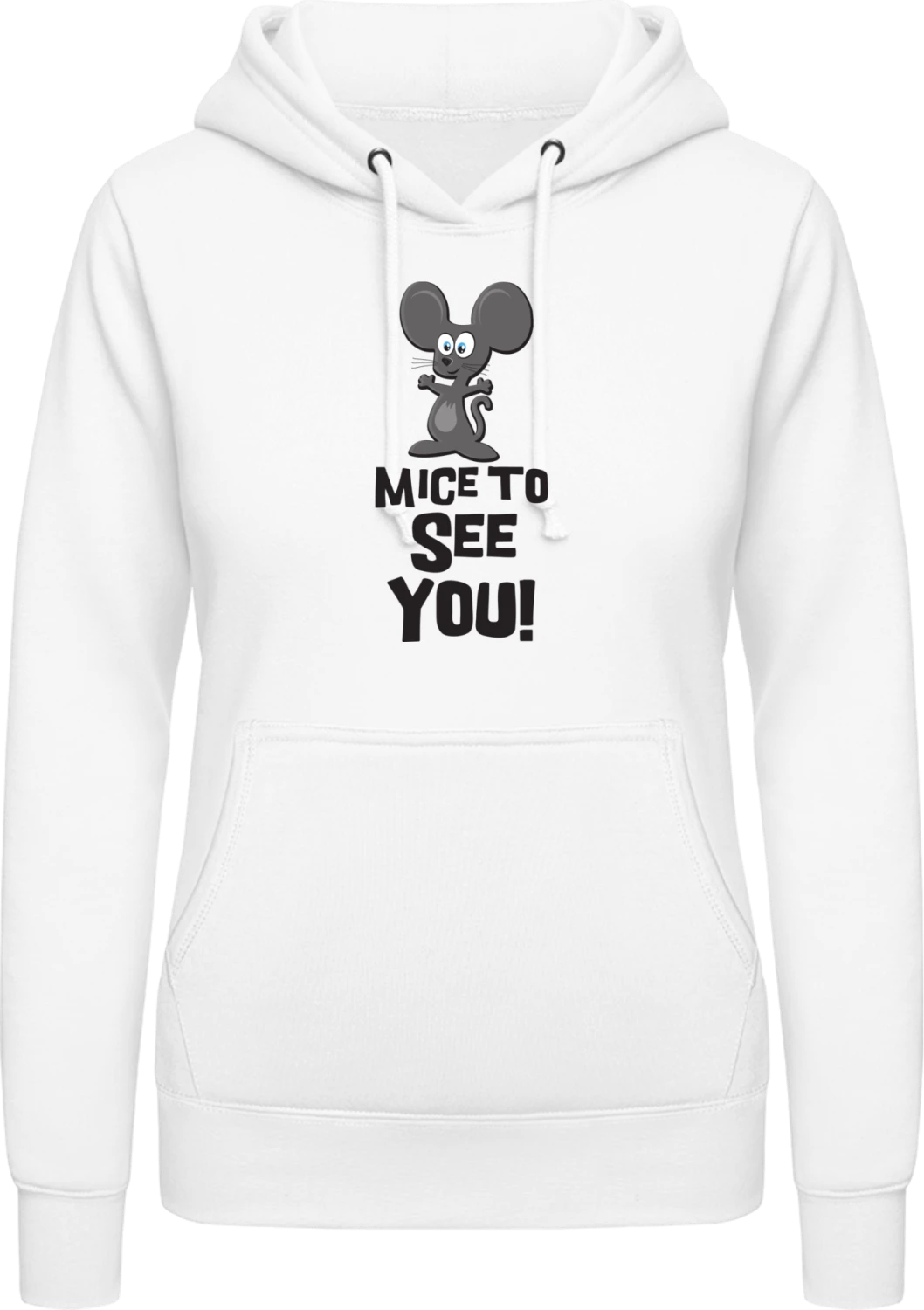 Mice to See You - Arctic white AWDis ladies hoodie - Front