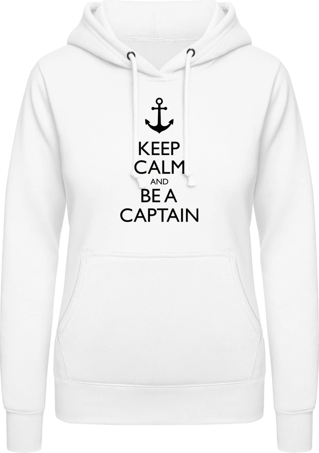 Keep Calm and be a Captain - Arctic white AWDis ladies hoodie - Front