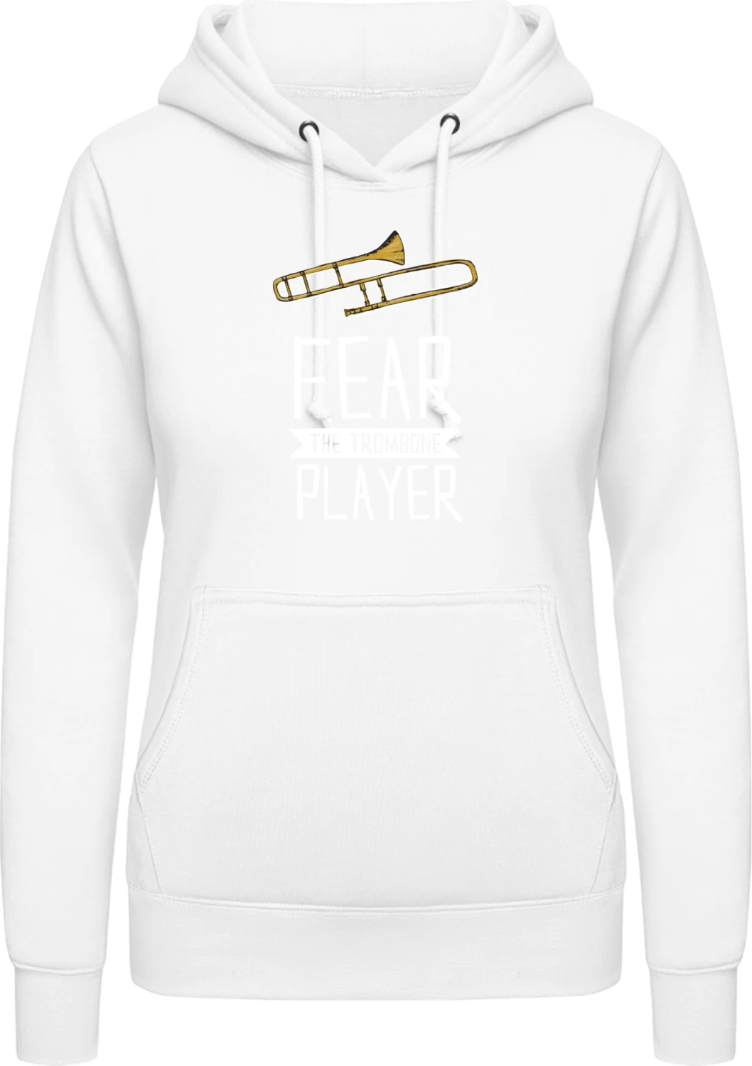 Fear The Trombone Player - Arctic white AWDis ladies hoodie - Front