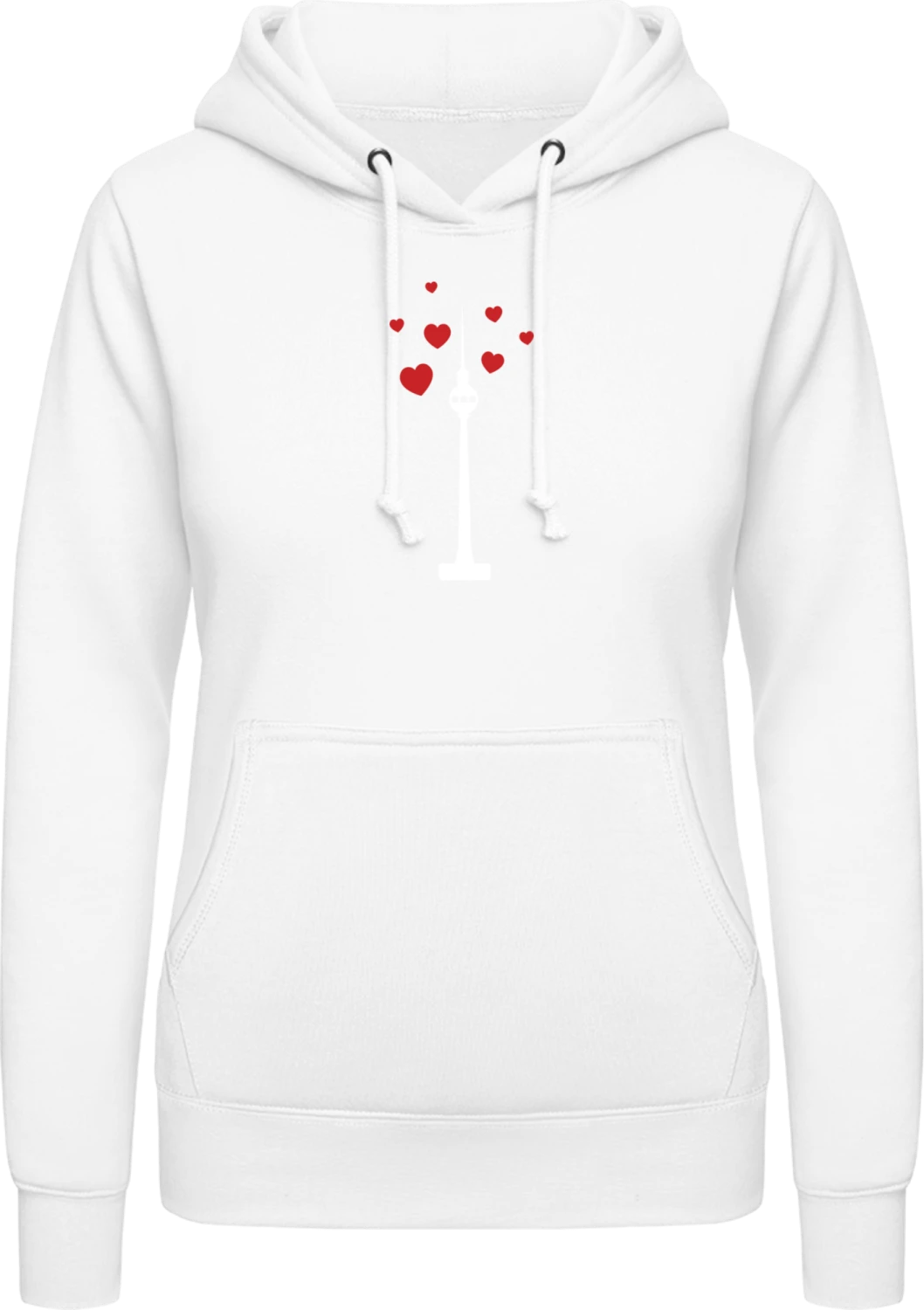 Berlin Tower - Arctic white AWDis ladies hoodie - Front