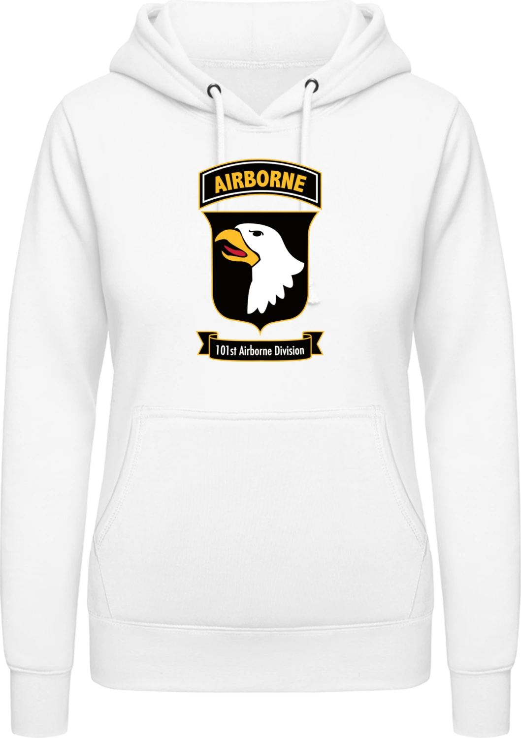 Airborne 101st Division - Arctic white AWDis ladies hoodie - Front