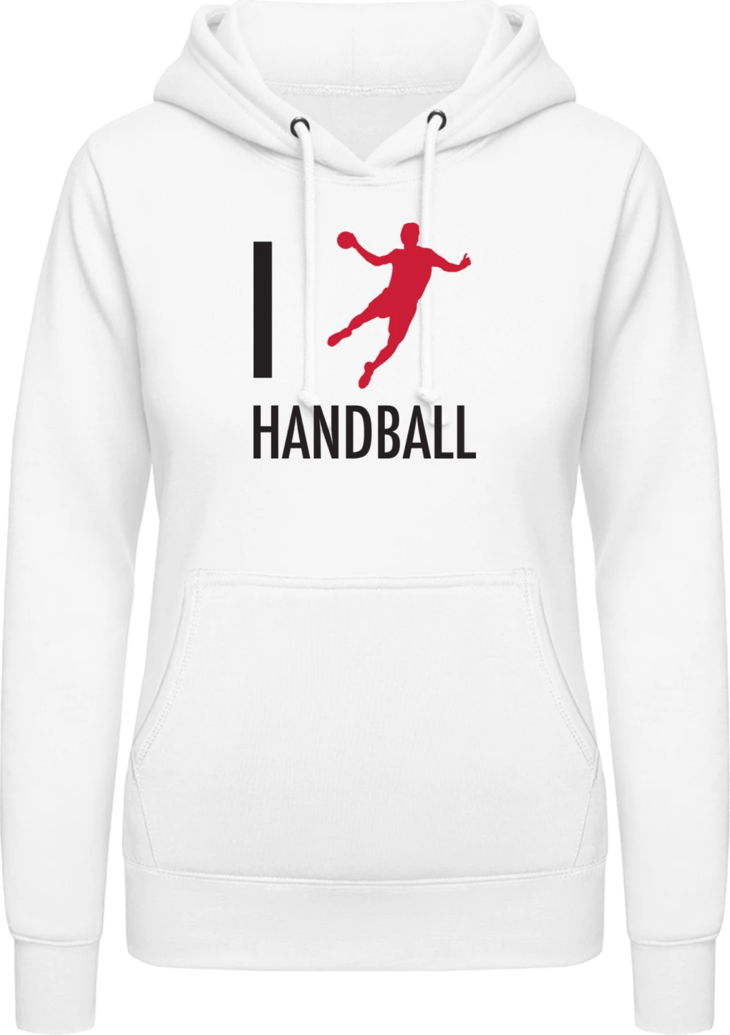 I Love Handball - Arctic white AWDis ladies hoodie - Front