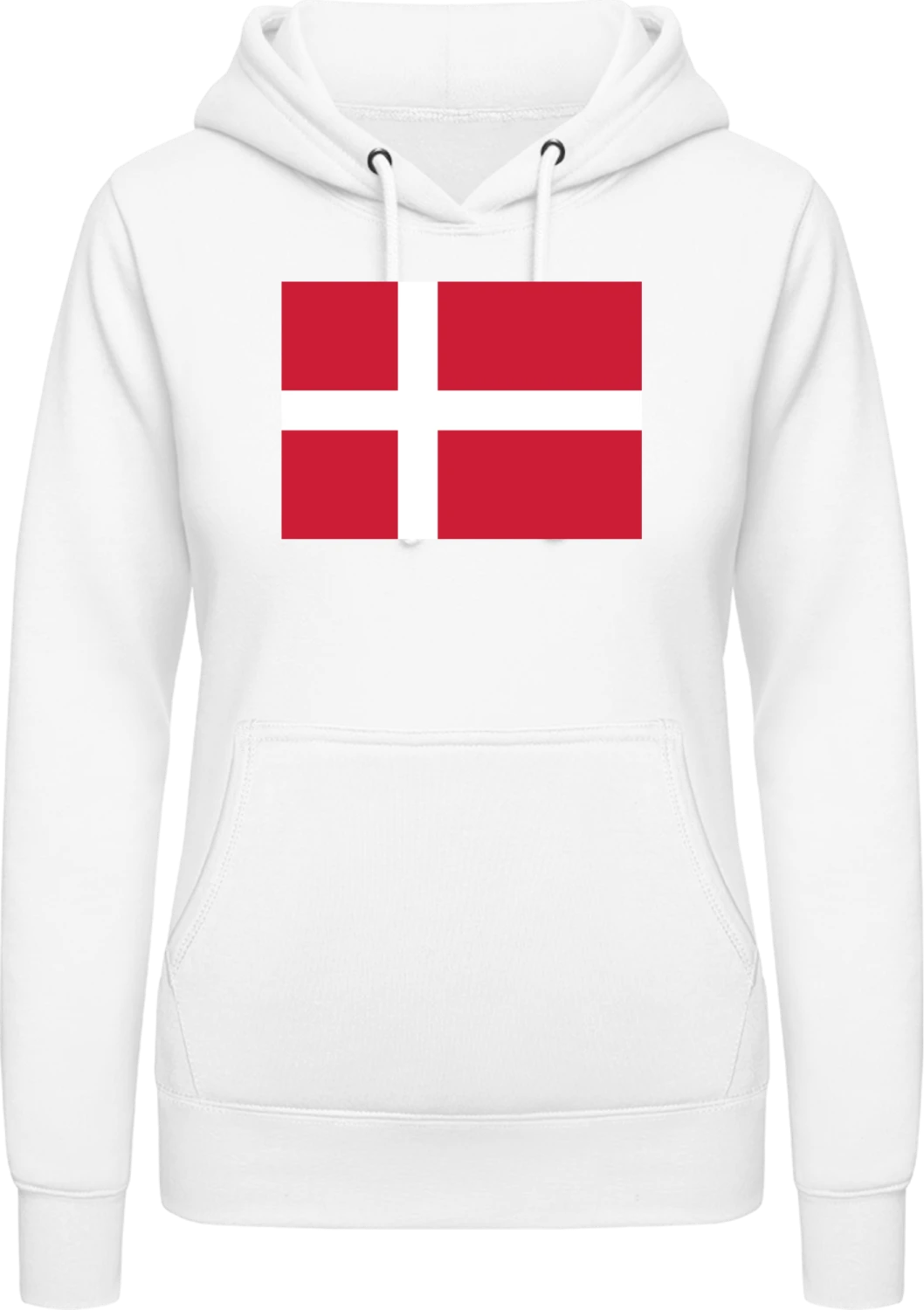 Denmark Flag Classic - Arctic white AWDis ladies hoodie - Front