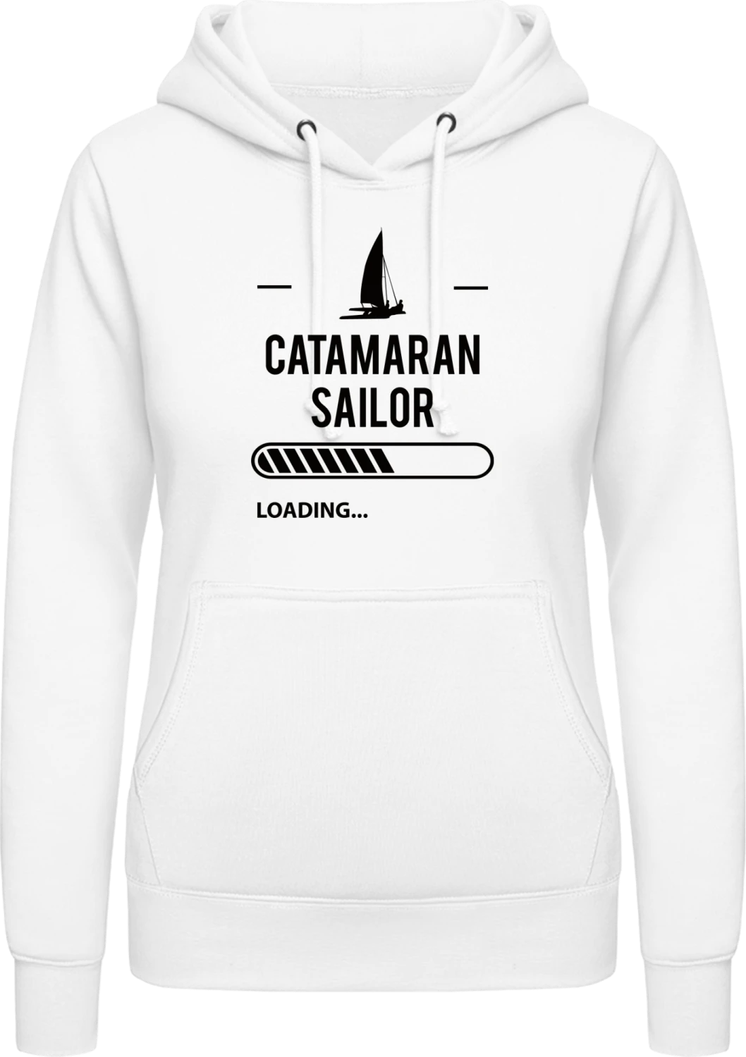 Catamaran Sailor Loading - Arctic white AWDis ladies hoodie - Front