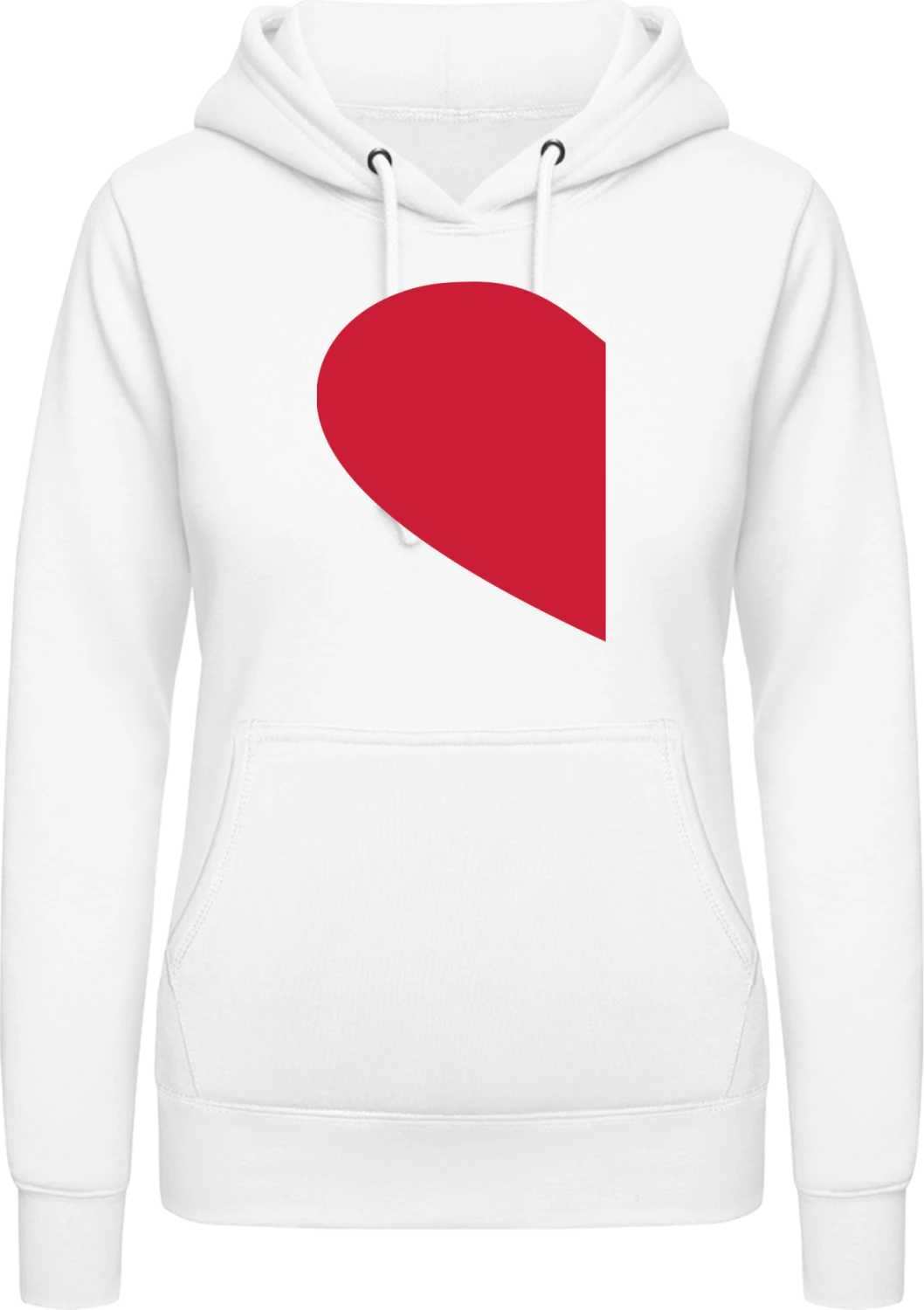 Couple Heart Left - Arctic white AWDis ladies hoodie - Front