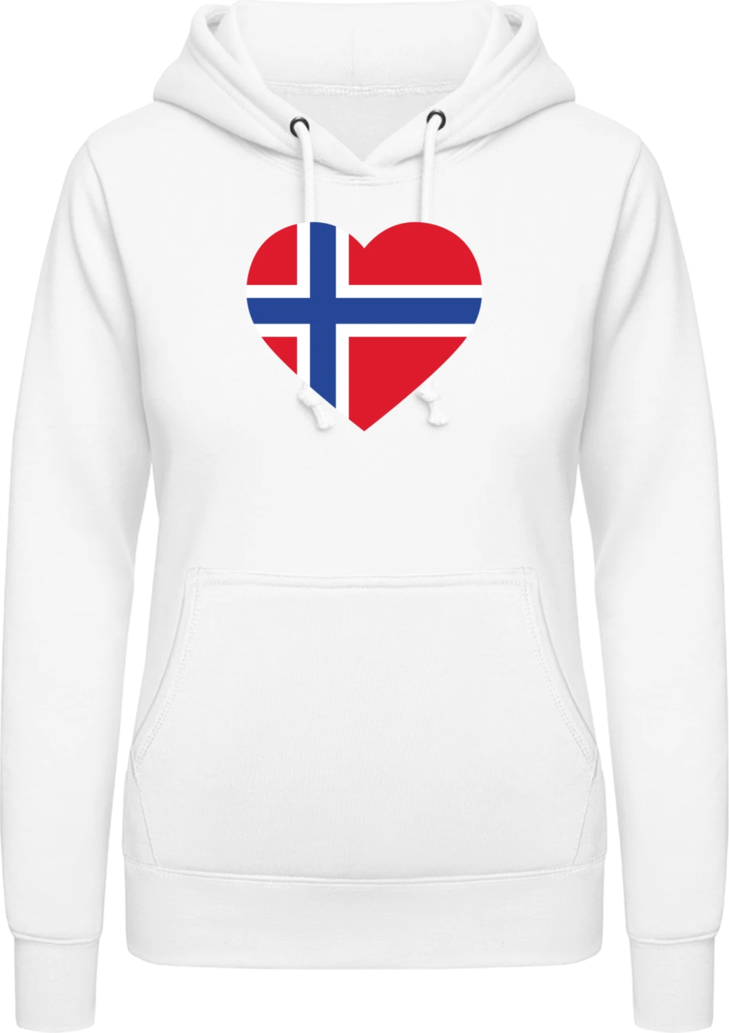 Norway Heart Flag - Arctic white AWDis ladies hoodie - Front