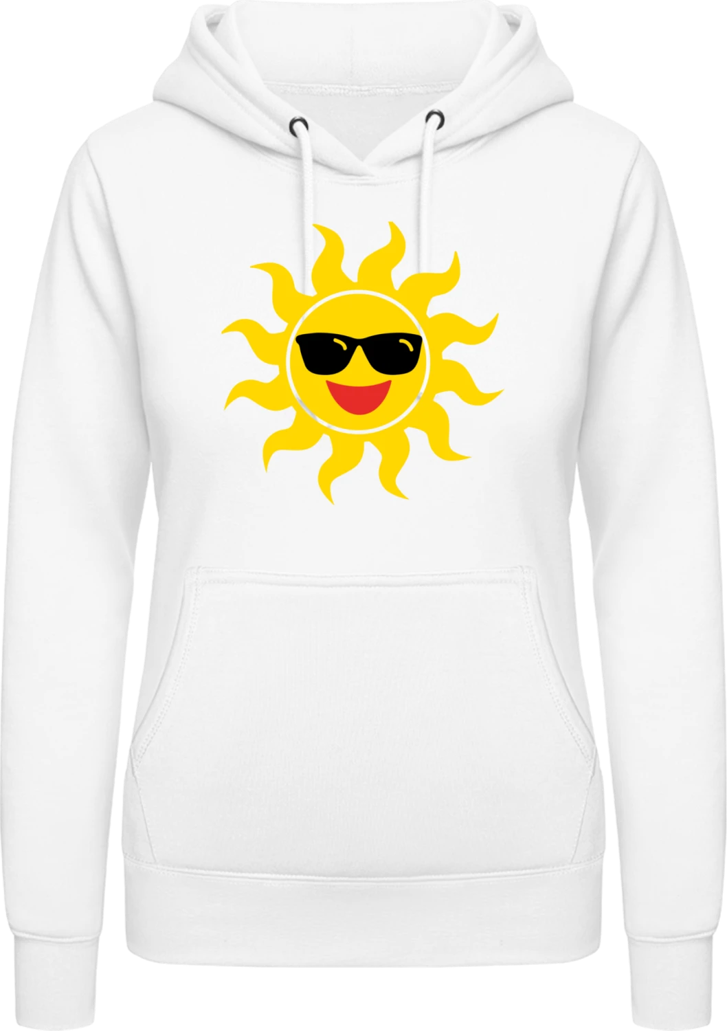 Sunny Sun - Arctic white AWDis ladies hoodie - Front