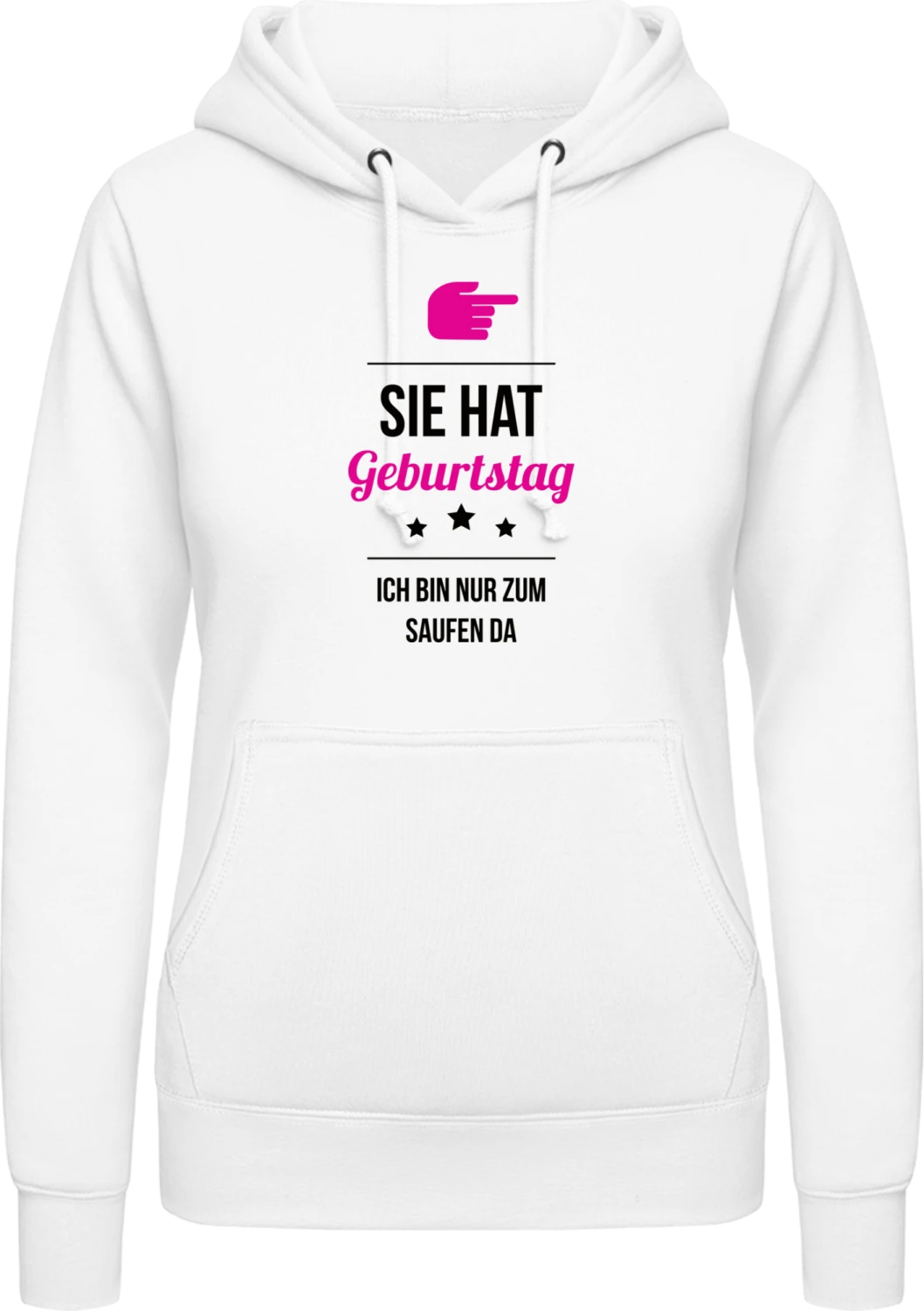 Sie hat Geburtstag ich bin nur zum Saufen da - Arctic white AWDis ladies hoodie - Front