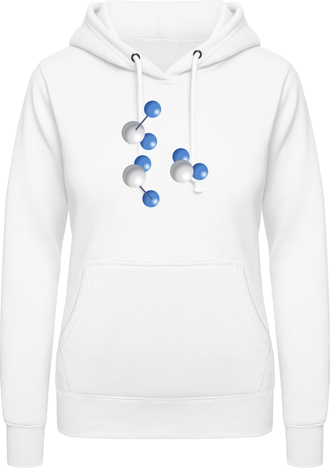 Molecules - Arctic white AWDis ladies hoodie - Front