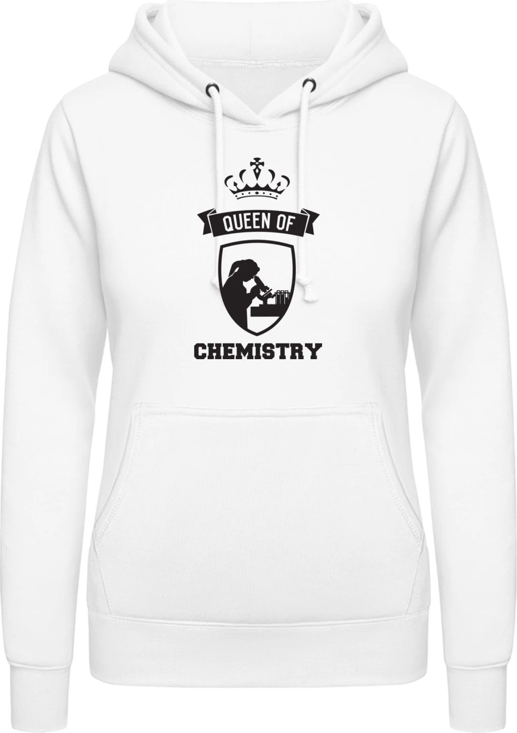 Queen of Chemistry - Arctic white AWDis ladies hoodie - Front