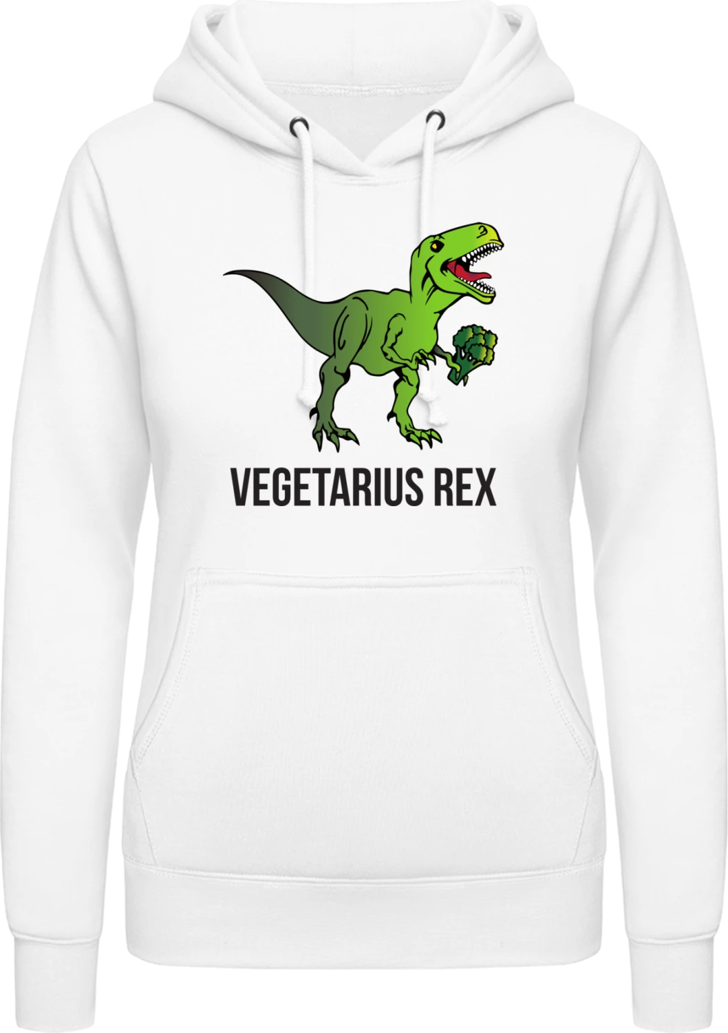 Vegetarius Rex - Arctic white AWDis ladies hoodie - Front