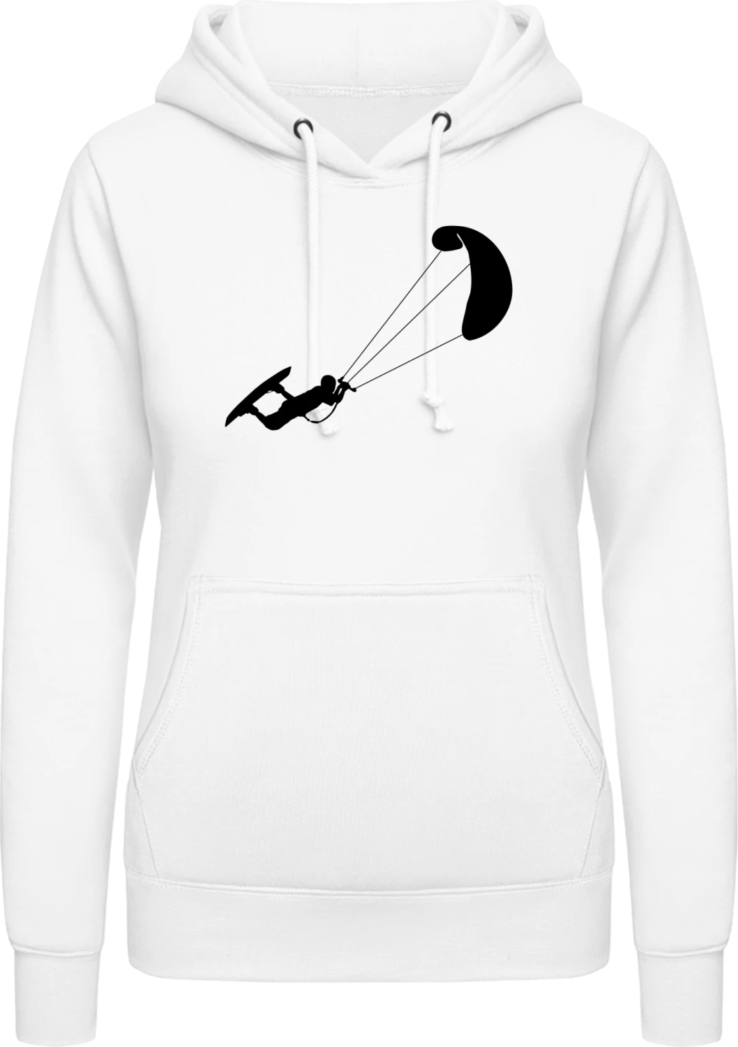 Kitesurfing - Arctic white AWDis ladies hoodie - Front