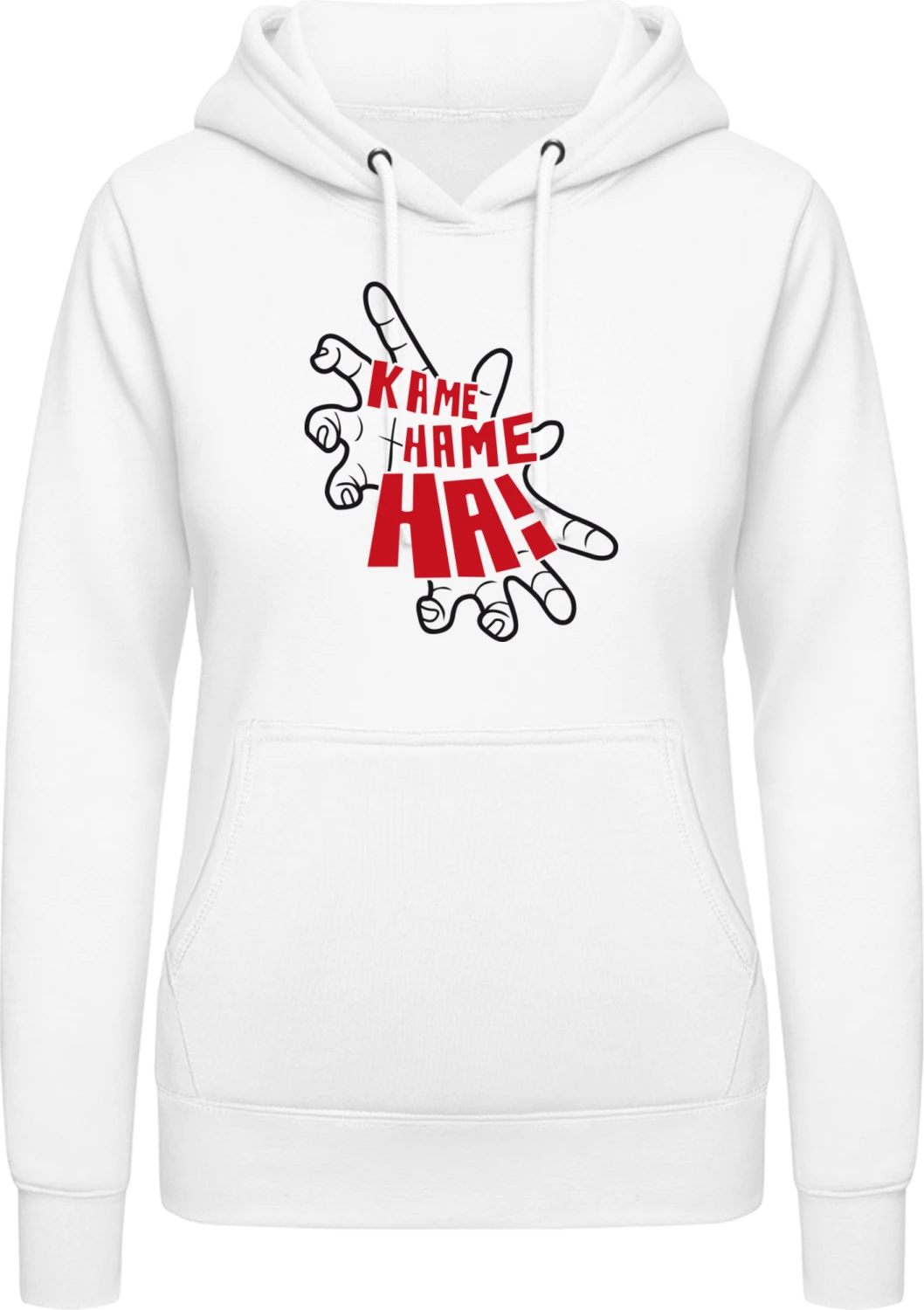 Kame Hame - Arctic white AWDis ladies hoodie - Front