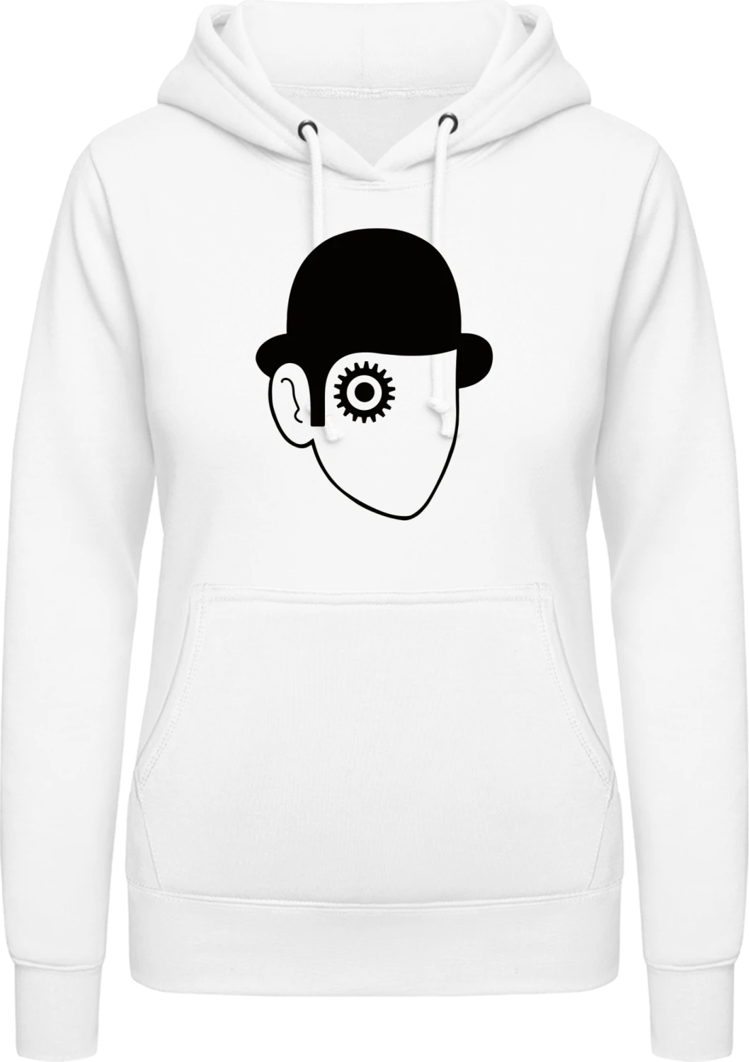 Clockwork Orange Head - Arctic white AWDis ladies hoodie - Front