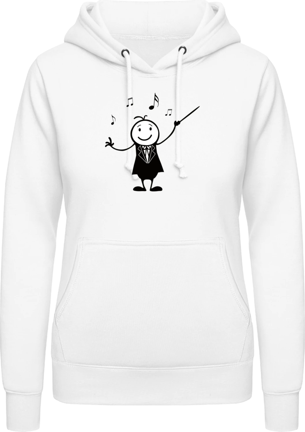 Conductor Comic - Arctic white AWDis ladies hoodie - Front