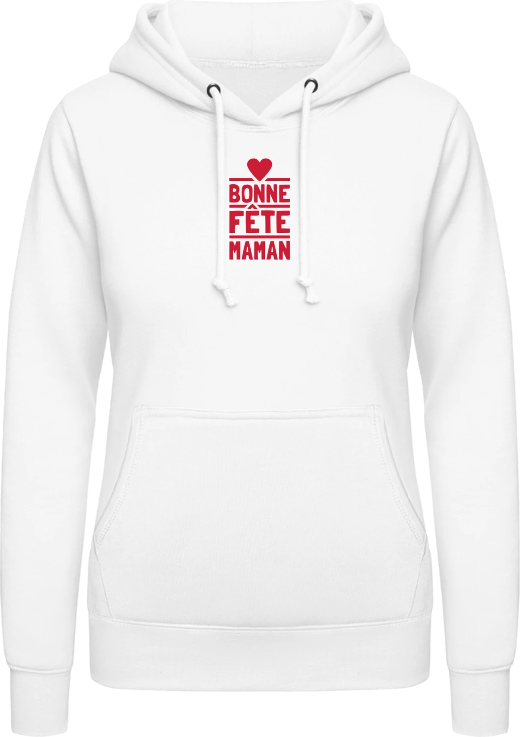 Bonne fête maman - Arctic white AWDis ladies hoodie - Front