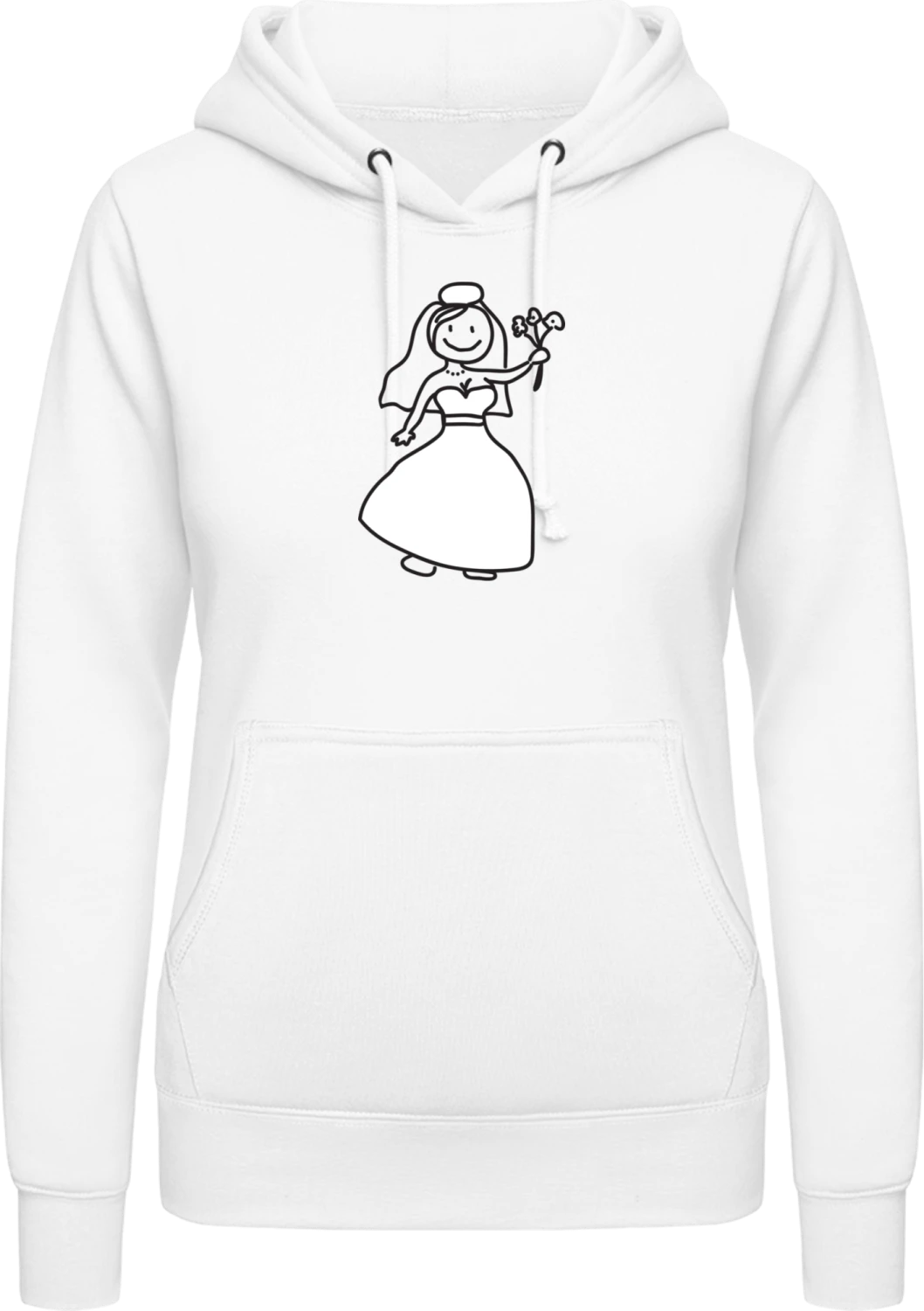 Cute Bride Comic - Arctic white AWDis ladies hoodie - Front