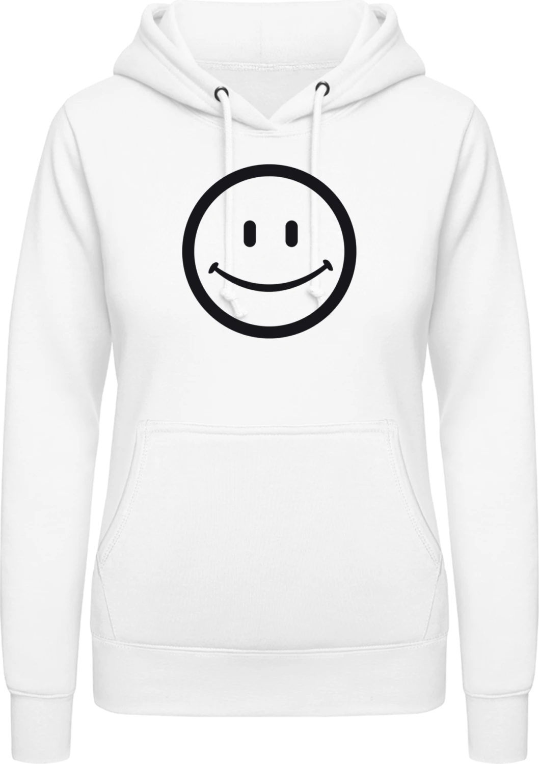 Smiley - Arctic white AWDis ladies hoodie - Front