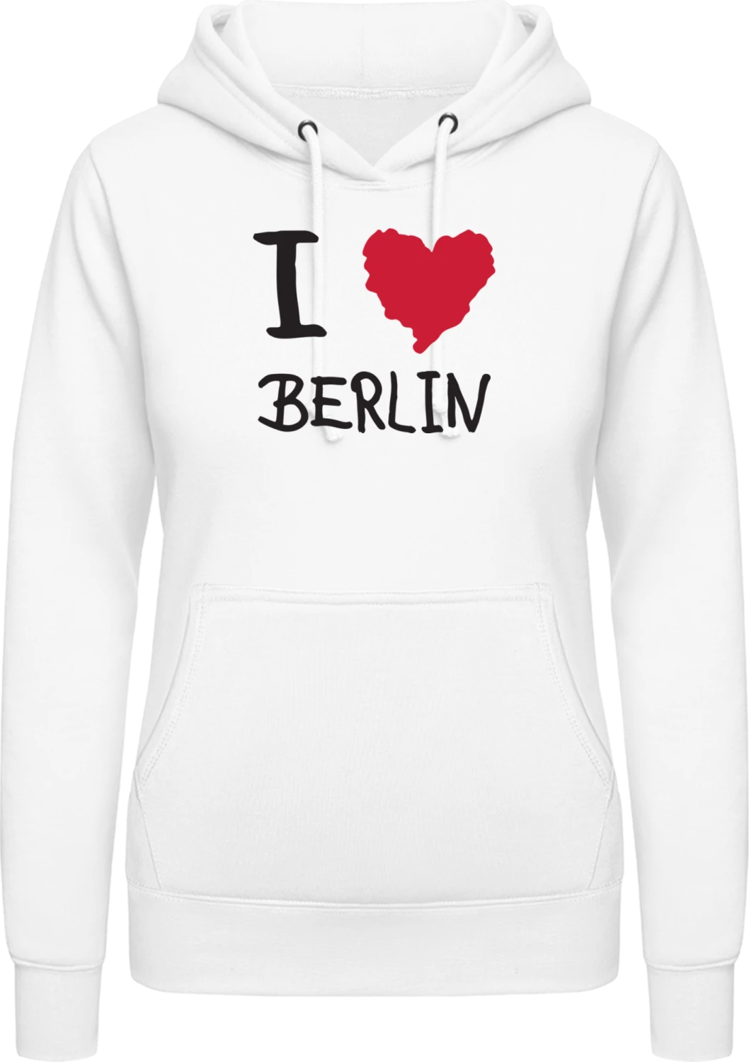 I Heart Berlin Logo - Arctic white AWDis ladies hoodie - Front