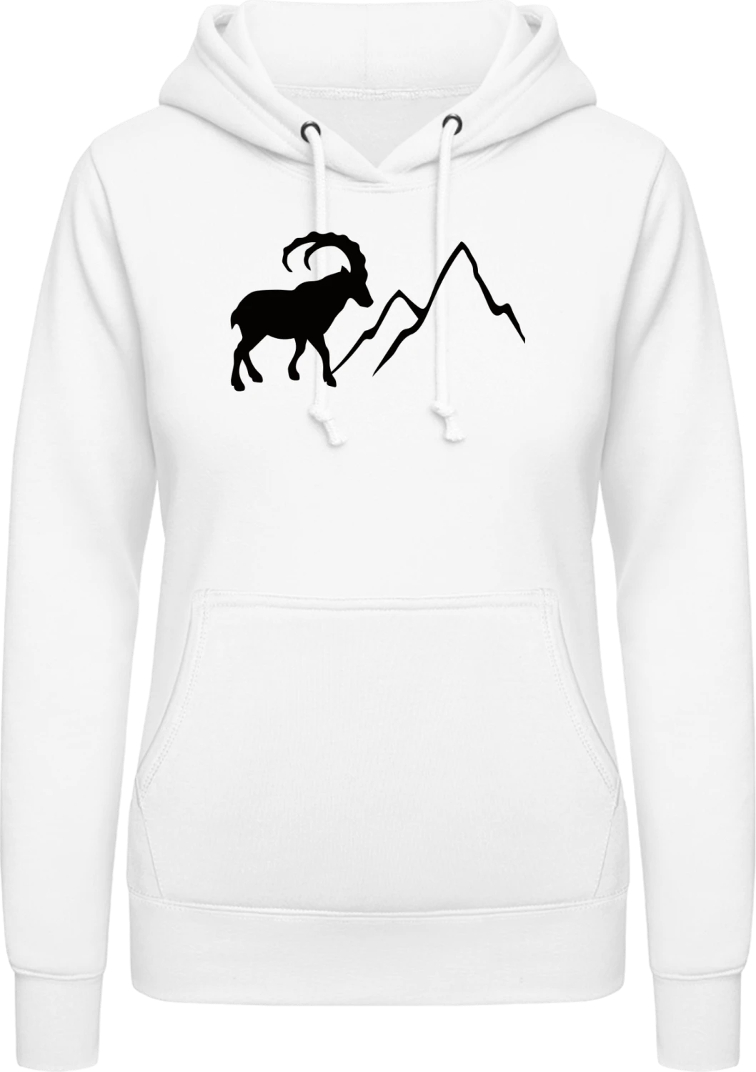 Steinbock - Arctic white AWDis ladies hoodie - Front