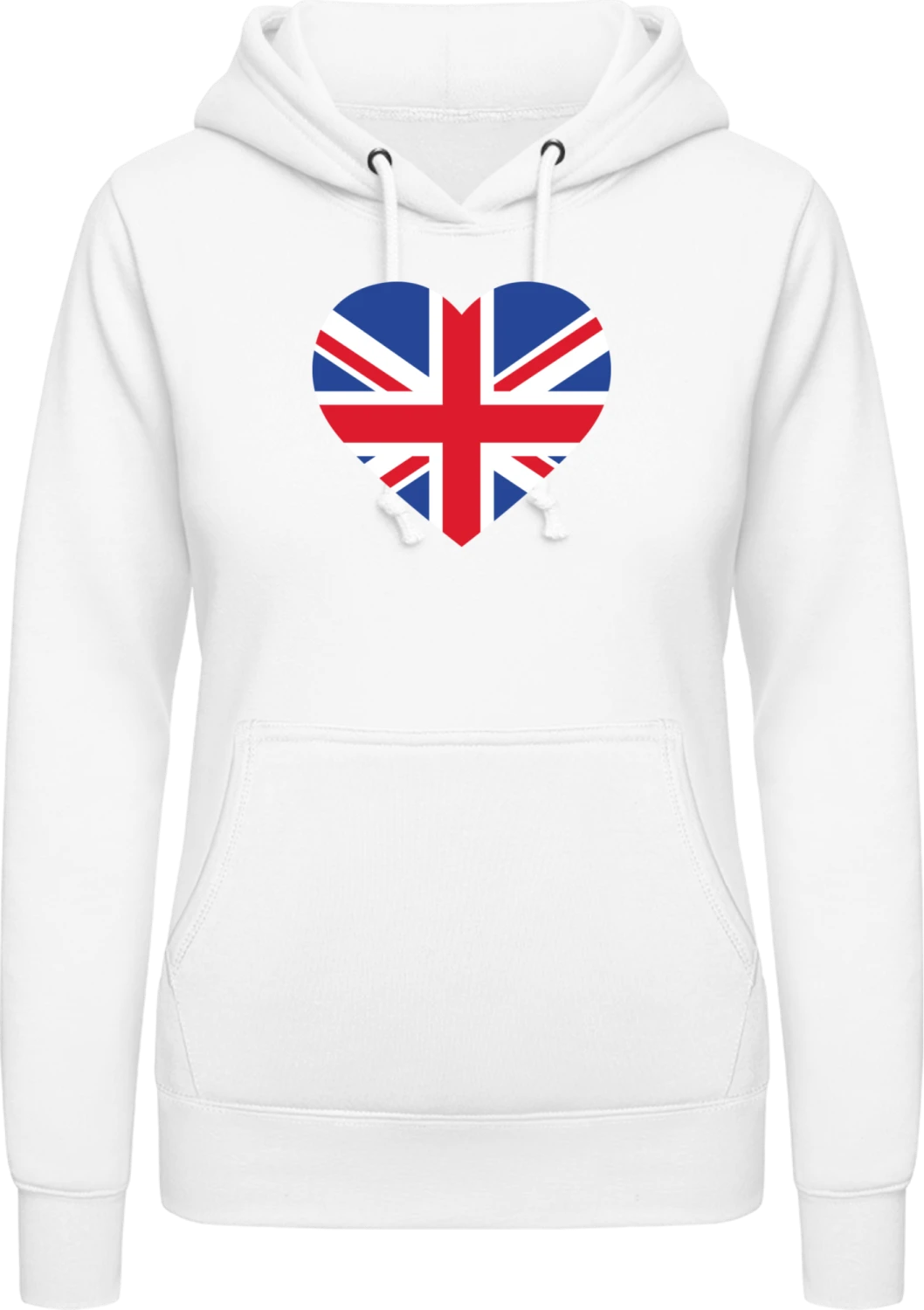 Great Britain Heart Flag - Arctic white AWDis ladies hoodie - Front