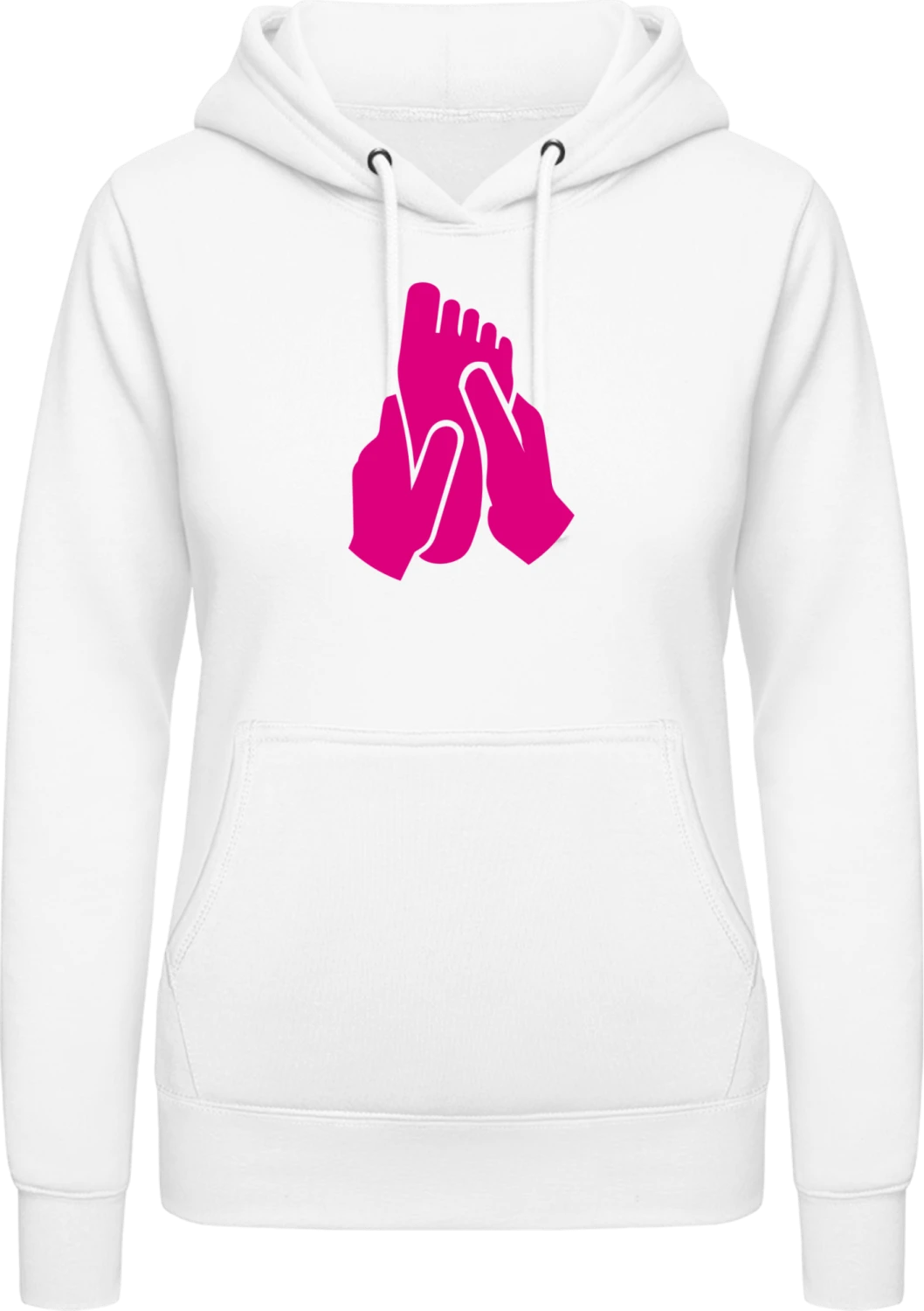 Foot Massage - Arctic white AWDis ladies hoodie - Front