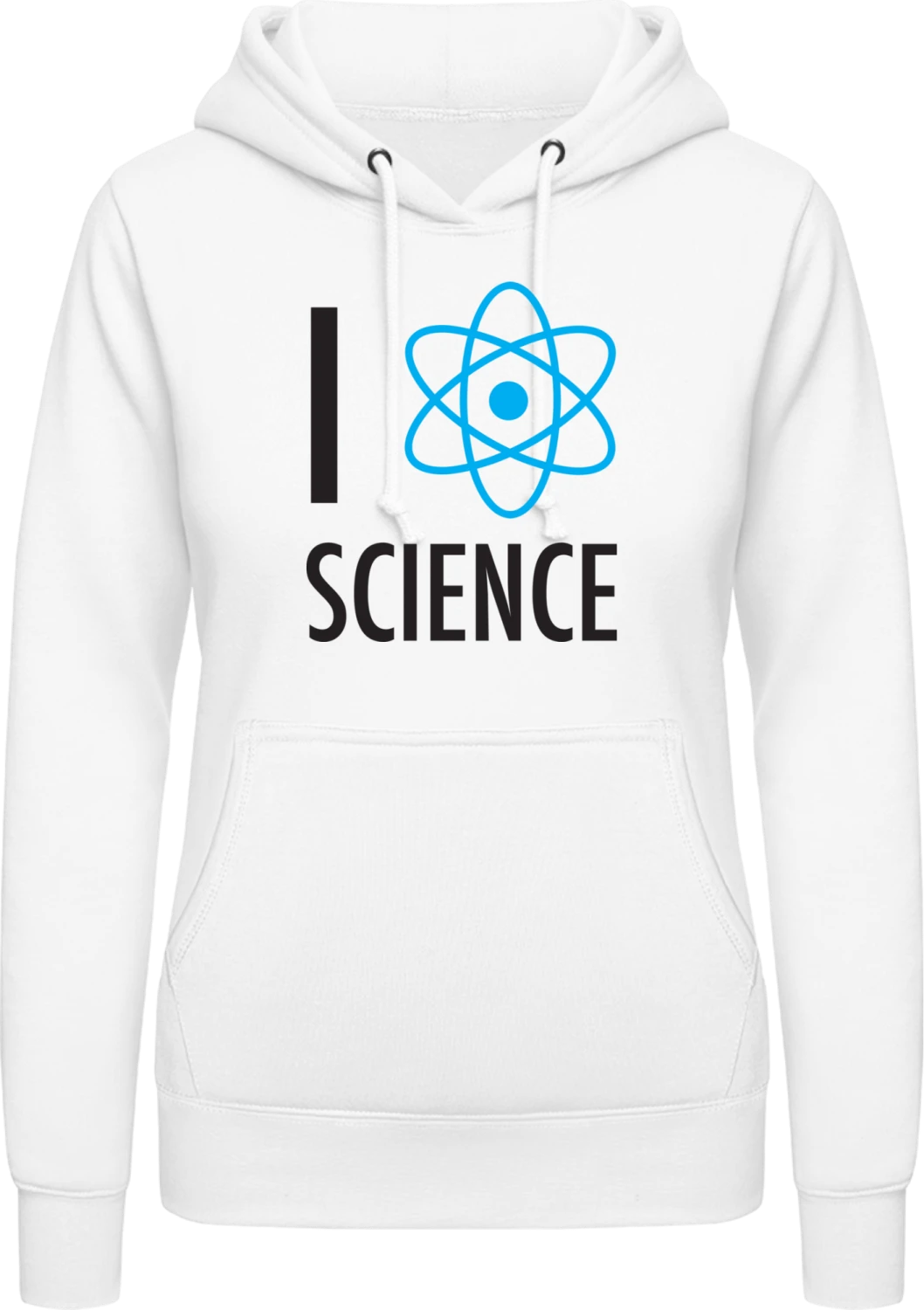 I heart Science - Arctic white AWDis ladies hoodie - Front