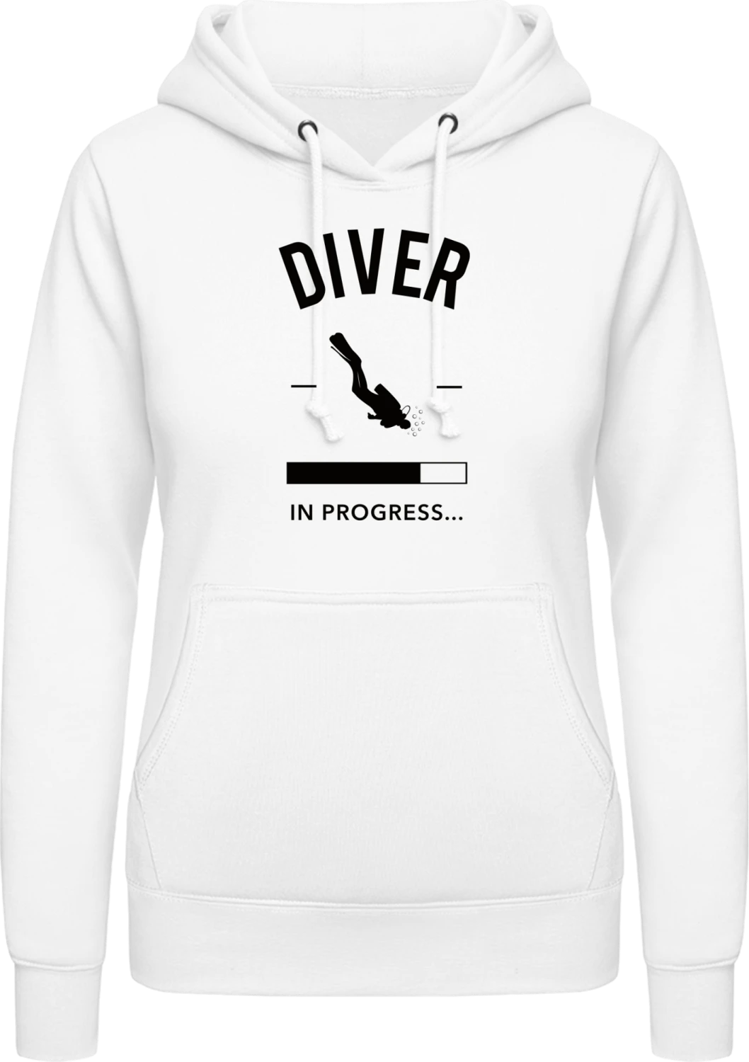 Diver loading - Arctic white AWDis ladies hoodie - Front