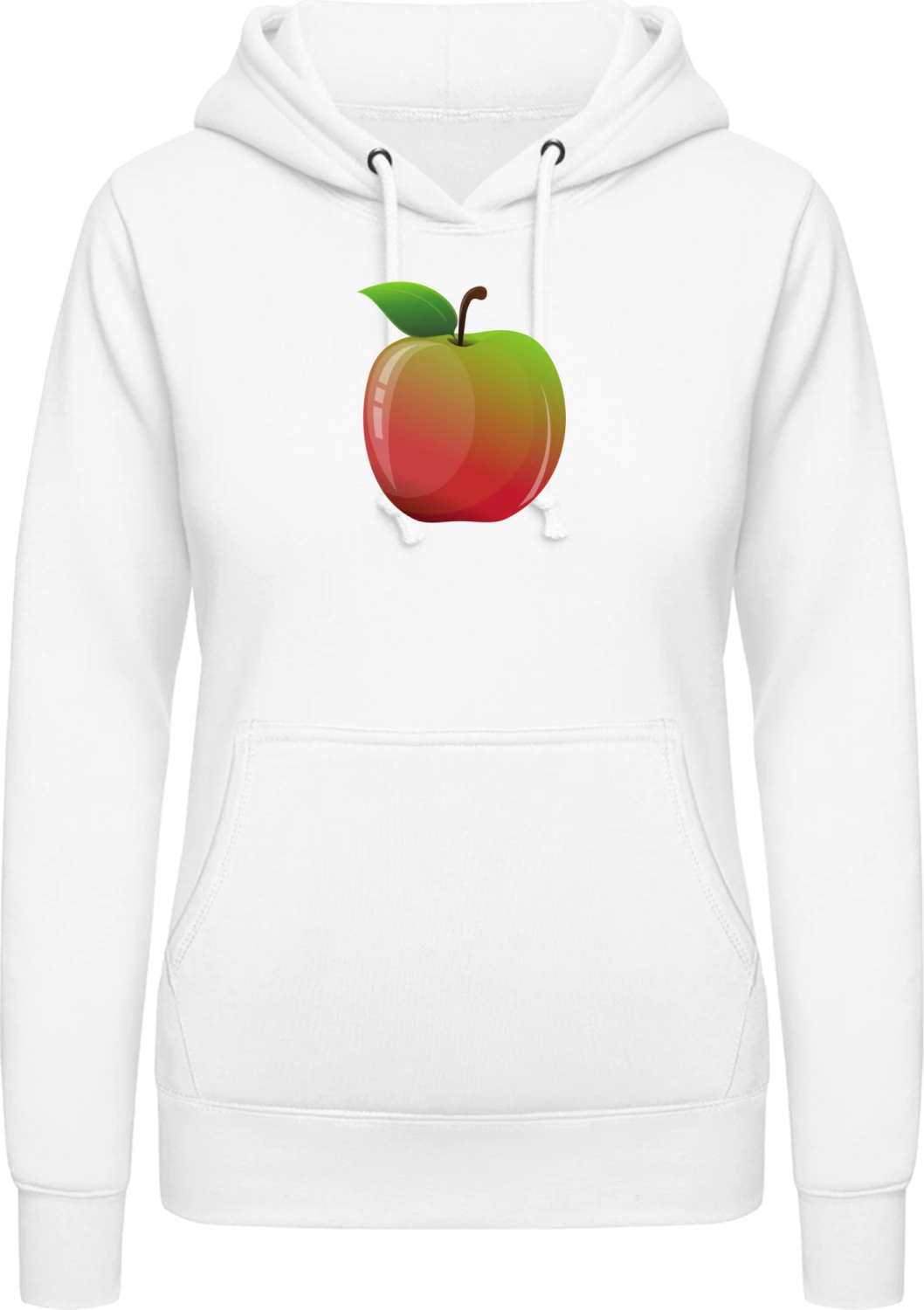 Apfel - Arctic white AWDis ladies hoodie - Front