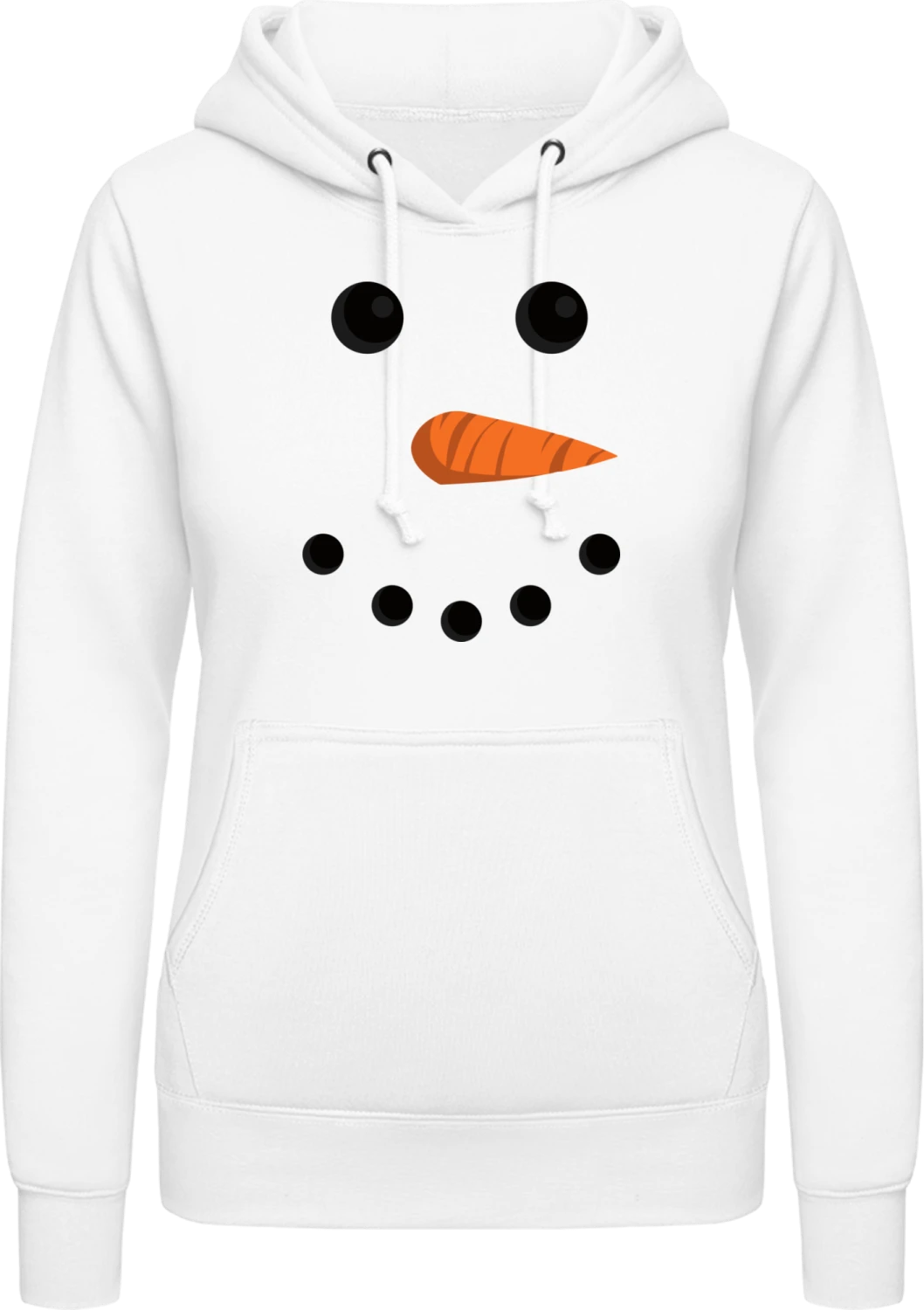 Snowman Face - Arctic white AWDis ladies hoodie - Front