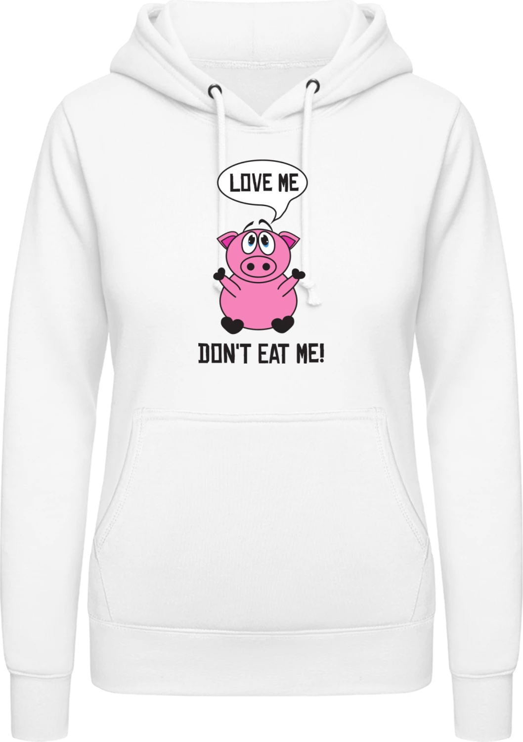 Love Me Don't Eat Me - Arctic white AWDis ladies hoodie - Front