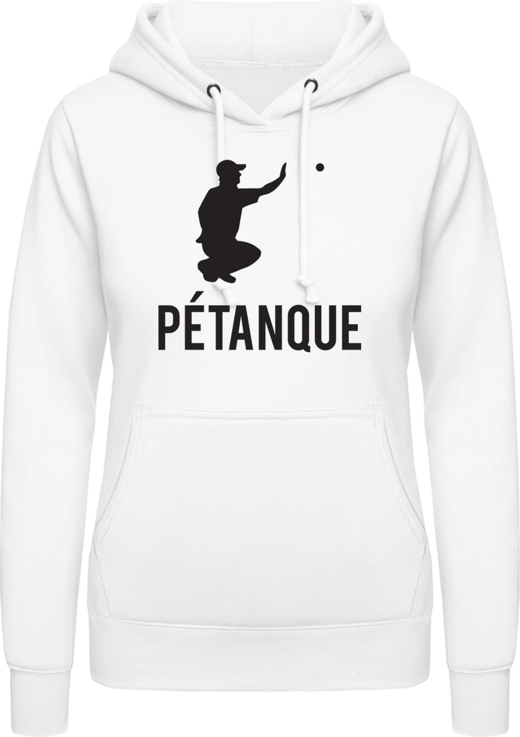 Pétanque - Arctic white AWDis ladies hoodie - Front