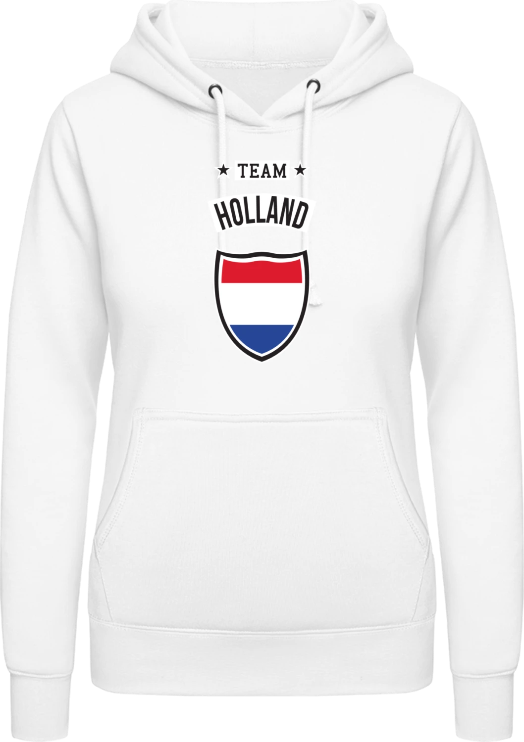 Team Holland - Arctic white AWDis ladies hoodie - Front