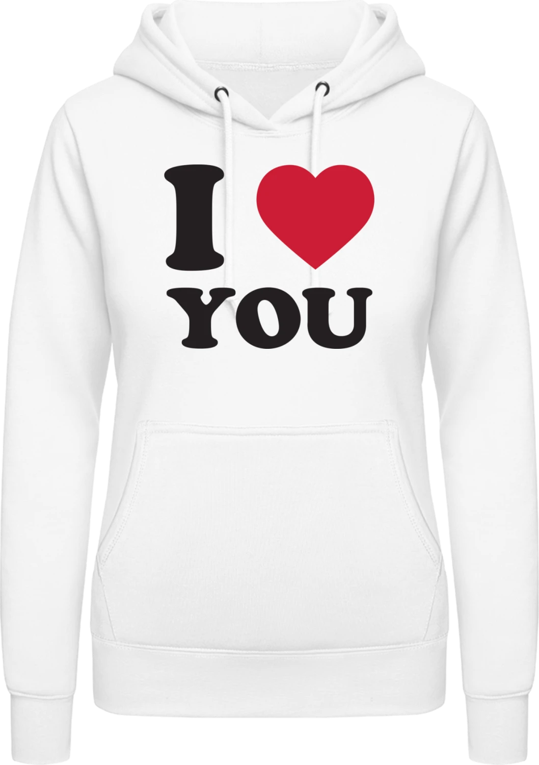 I Love You - Arctic white AWDis ladies hoodie - Front