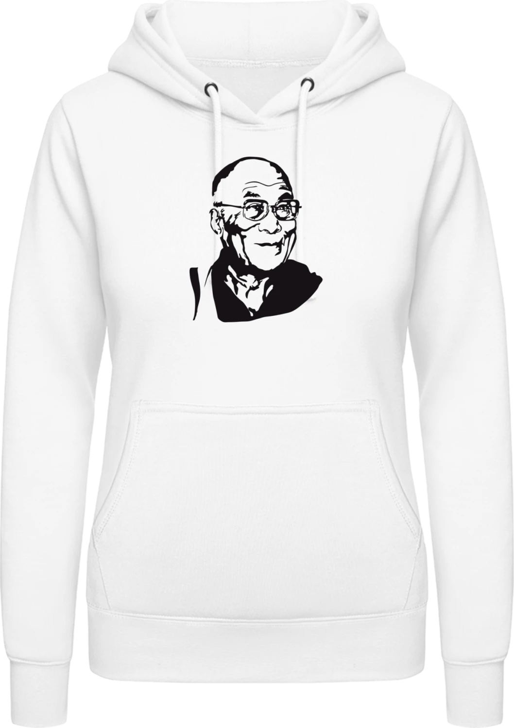 Dalai Lama - Arctic white AWDis ladies hoodie - Front