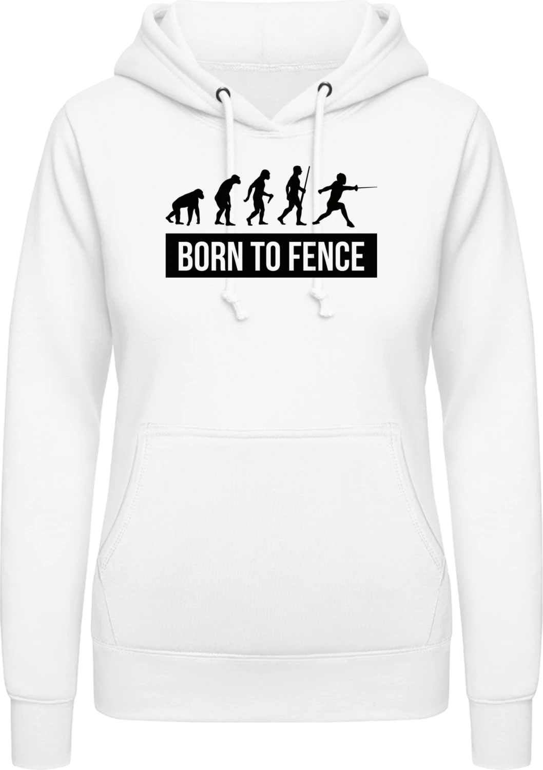 Born To Fence - Arctic white AWDis ladies hoodie - Front