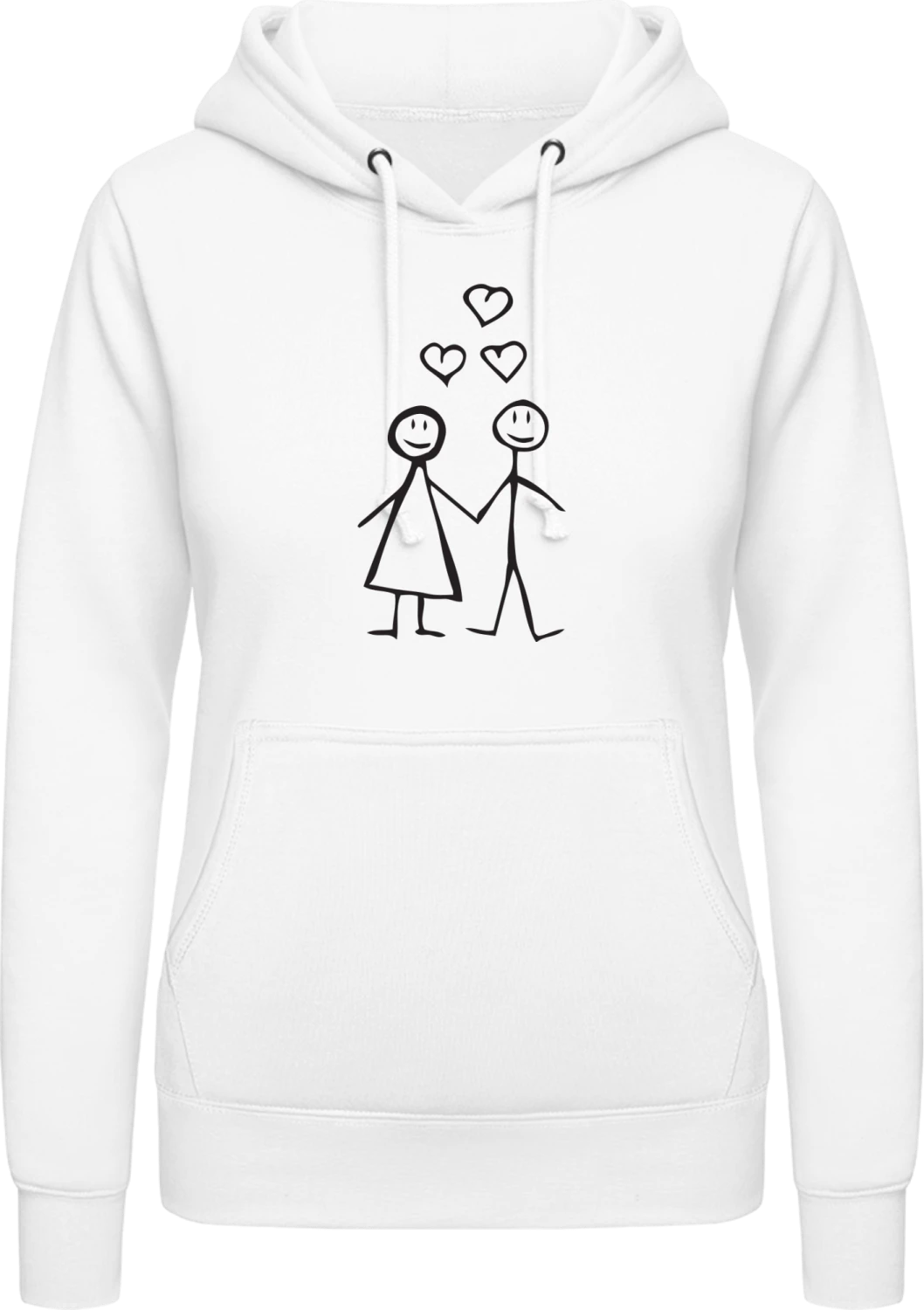 Couple In Love Comic - Arctic white AWDis ladies hoodie - Front