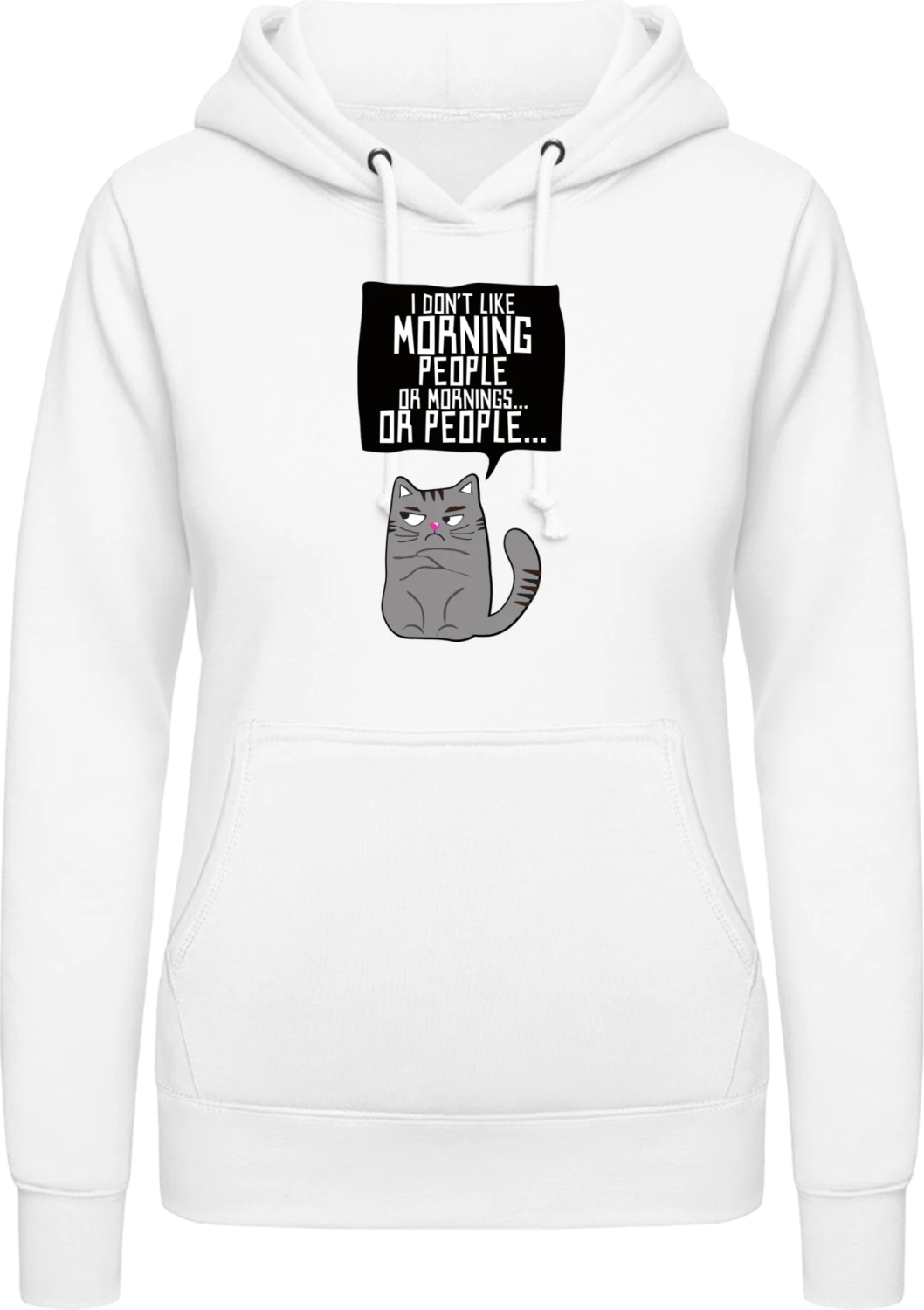 I Don´t Like Morning People - Arctic white AWDis ladies hoodie - Front