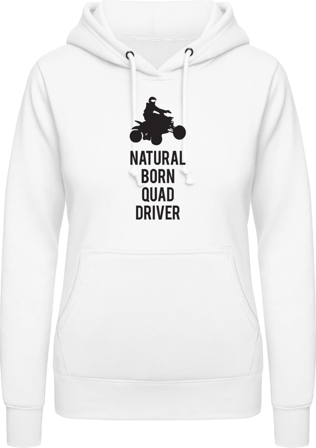 Natural Born Quad Driver - Arctic white AWDis ladies hoodie - Front