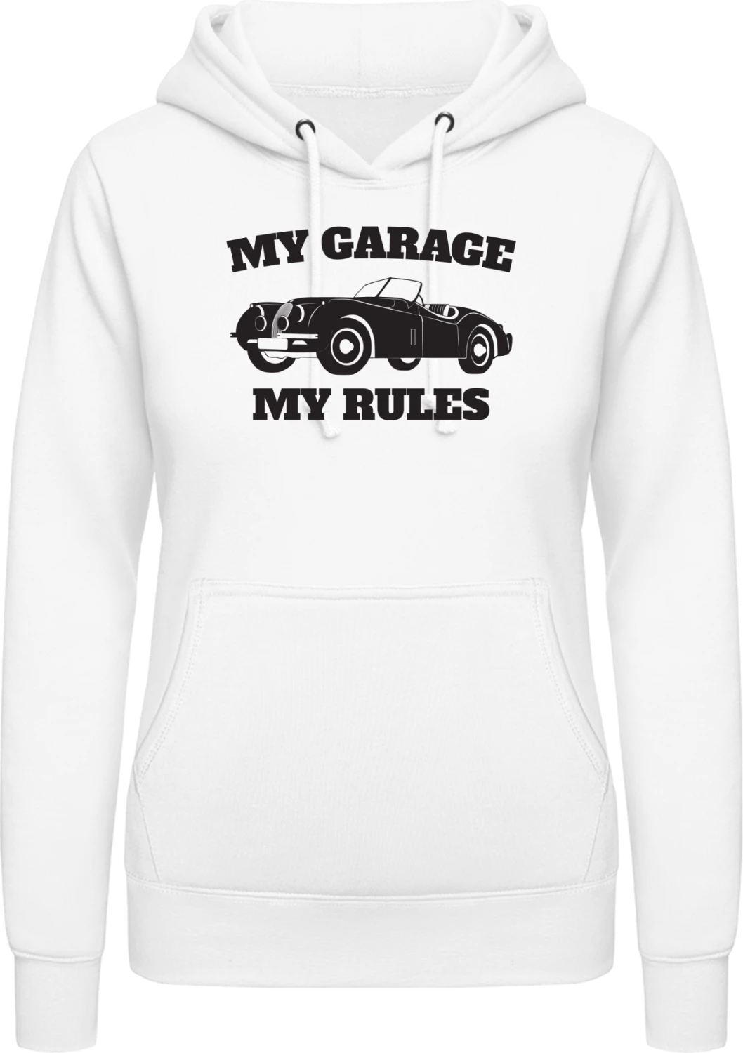 My Garage My Rules - Arctic white AWDis ladies hoodie - Front