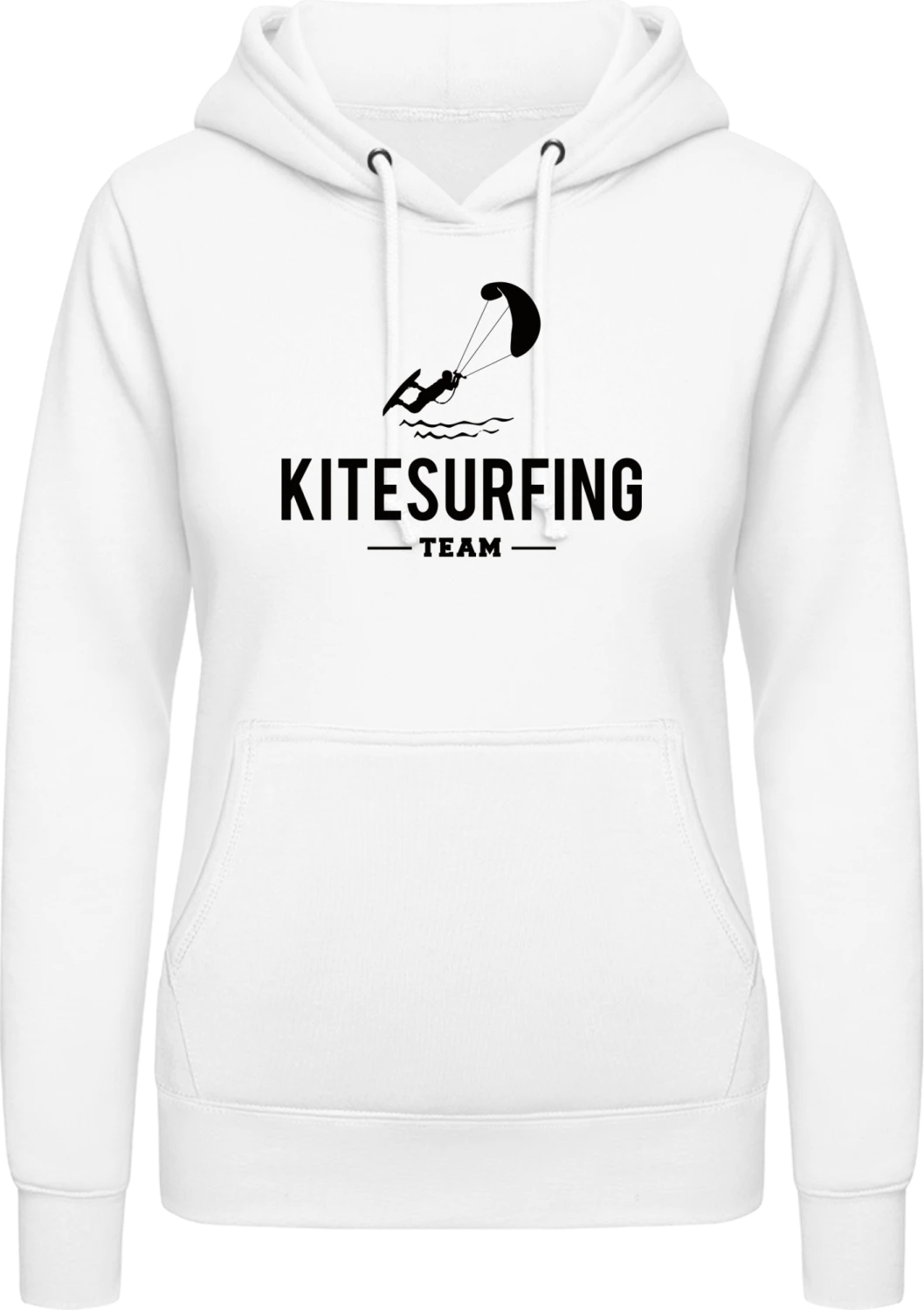 Kitesurfing Team - Arctic white AWDis ladies hoodie - Front