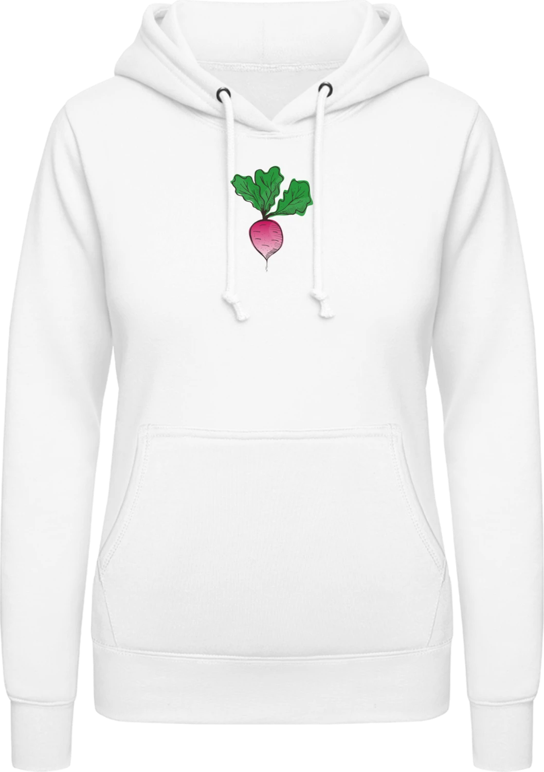 Radieschen - Arctic white AWDis ladies hoodie - Front